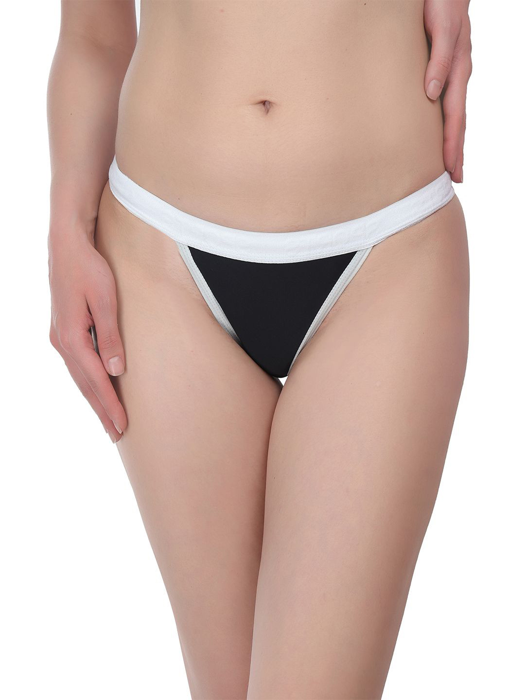 Pearlfly Women Colourblocked Full Stretchable Low-Rise Thongs Briefs