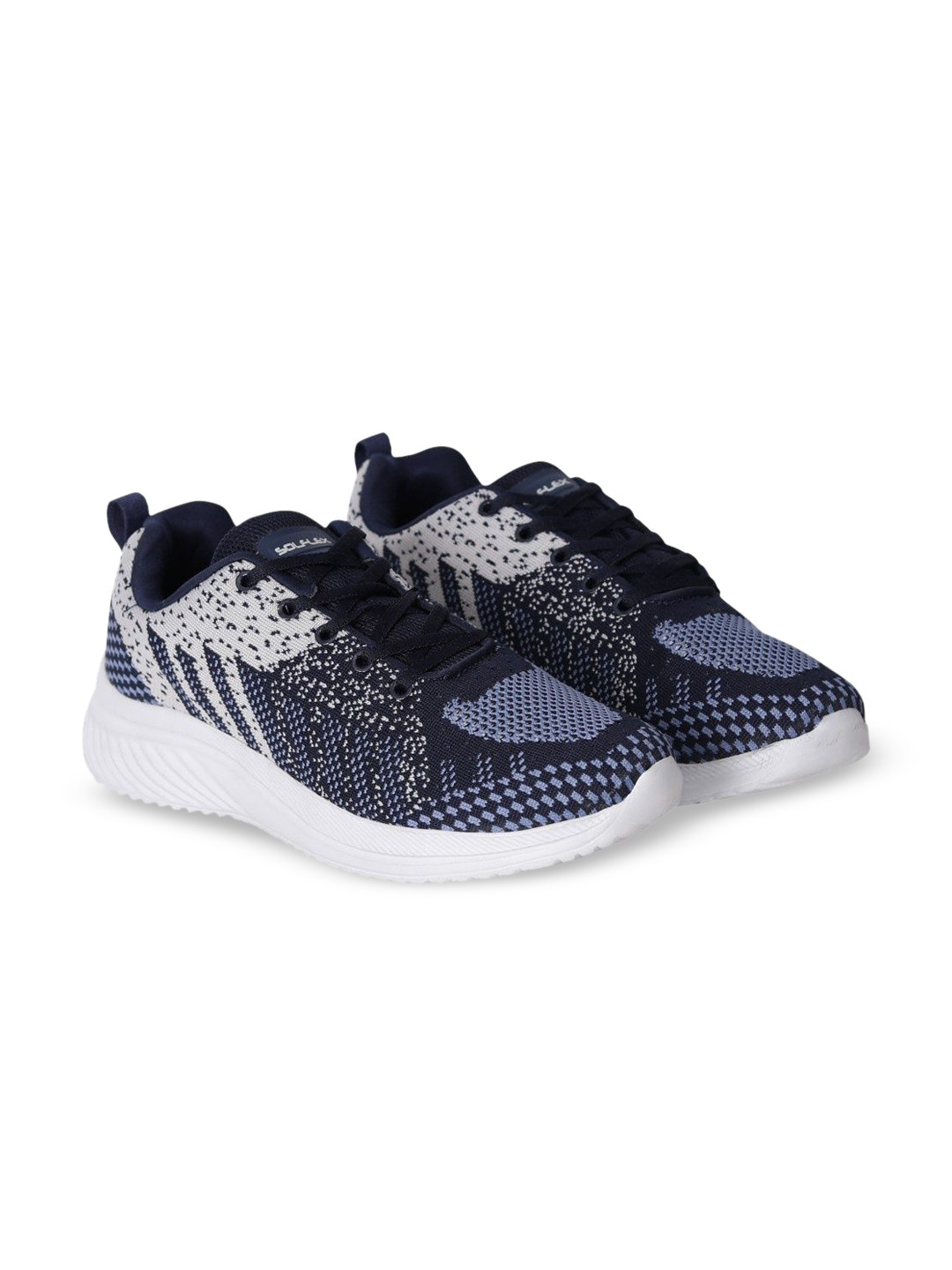 Solflex Men Navy Blue Mesh Walking Non-Marking Shoes