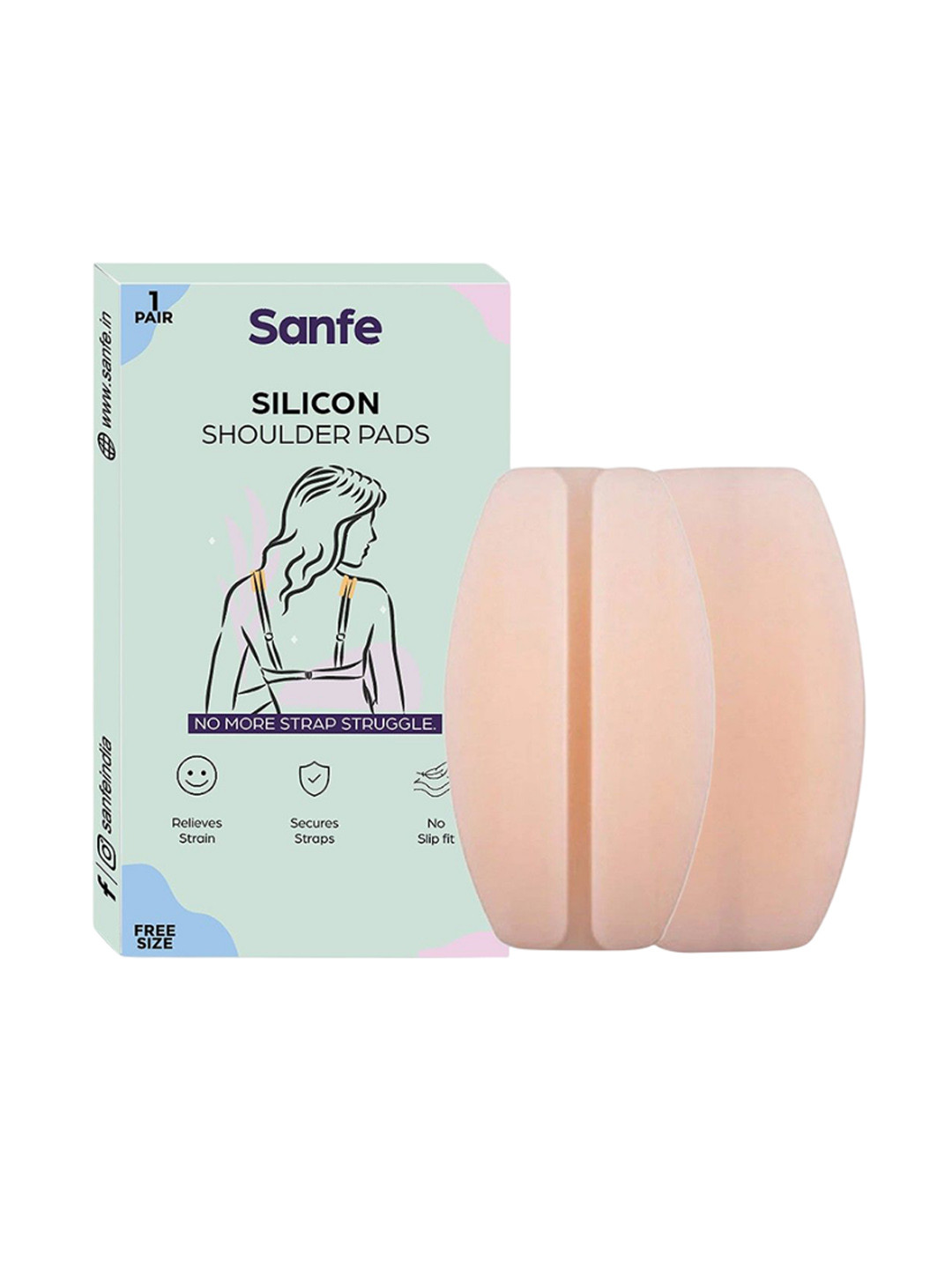 Sanfe Women Shoulder Pads for Bra Straps | Anti-Slip Cushion for All-Day Comfort