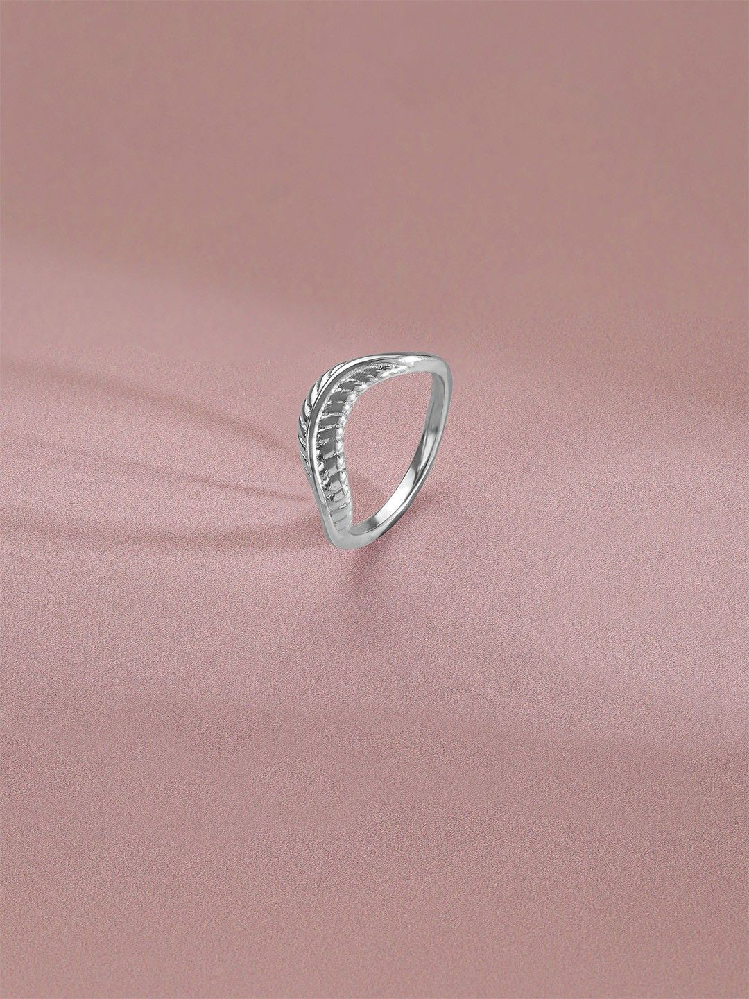 Mia by Tanishq Chic Textured 93 KT Silver Ring