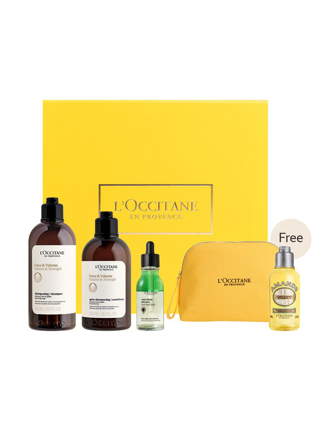 LOccitane en Provence Set Of 4 Shampoo, Conditioner, Serum & Shower Oil