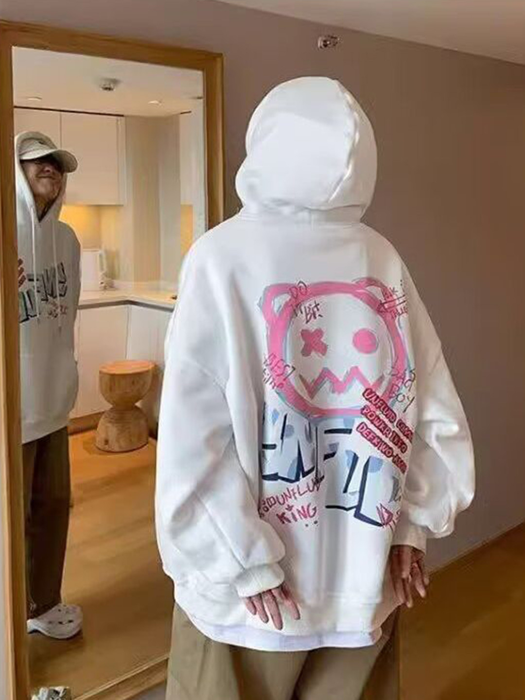 StyleCast x Revolte Men Typography Printed Hooded Oversized Sweatshirts