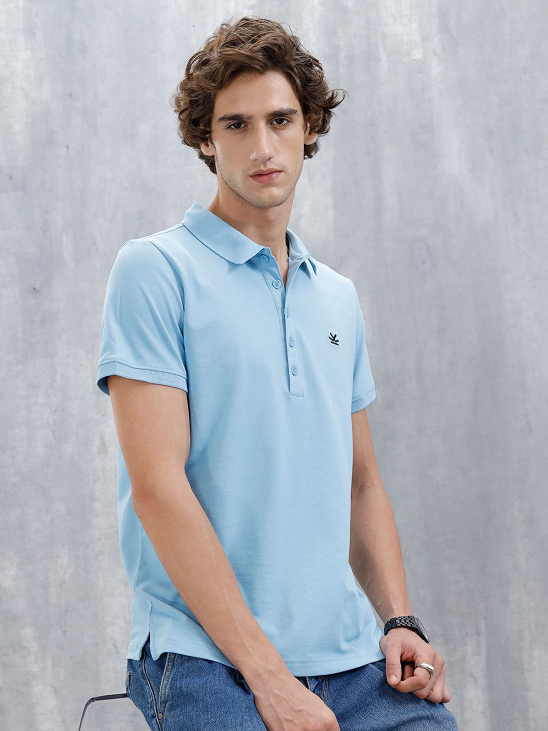 WROGN Polo Collar Slim Fit Cotton T-Shirt