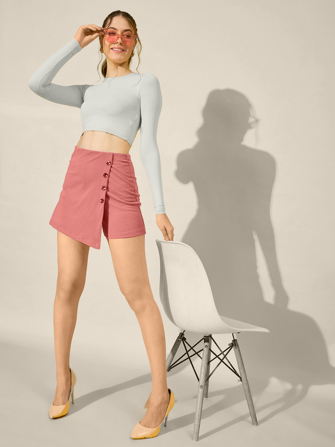 DIMPY GARMENTS Hight Waist Mini Skorts