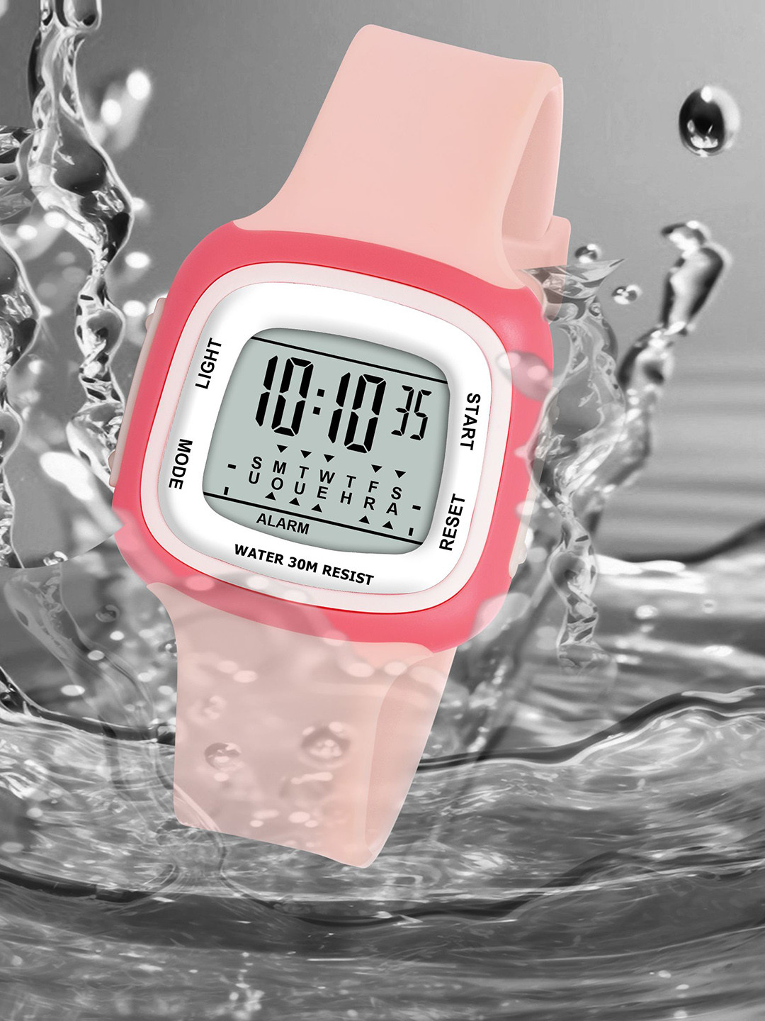 KIDSUN Kids Dial & Straps Digital Multi Function Watch 877_PINK_PINK