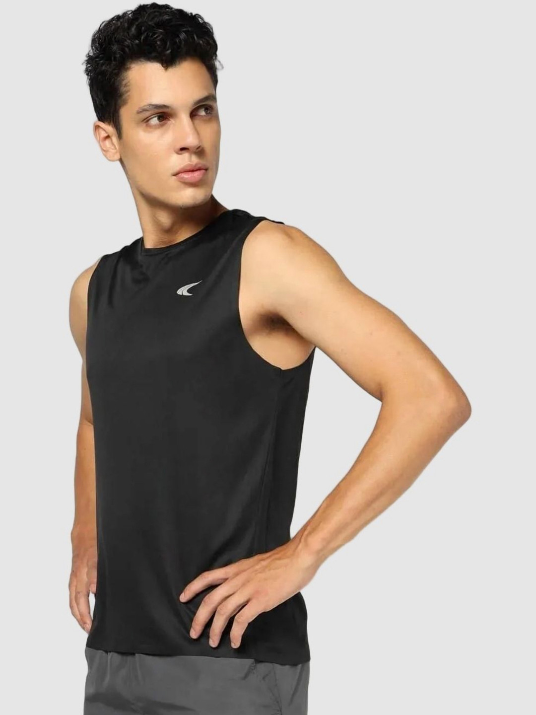 Performax Brand Logo Printed Round Neck Sleeveless T-shirt