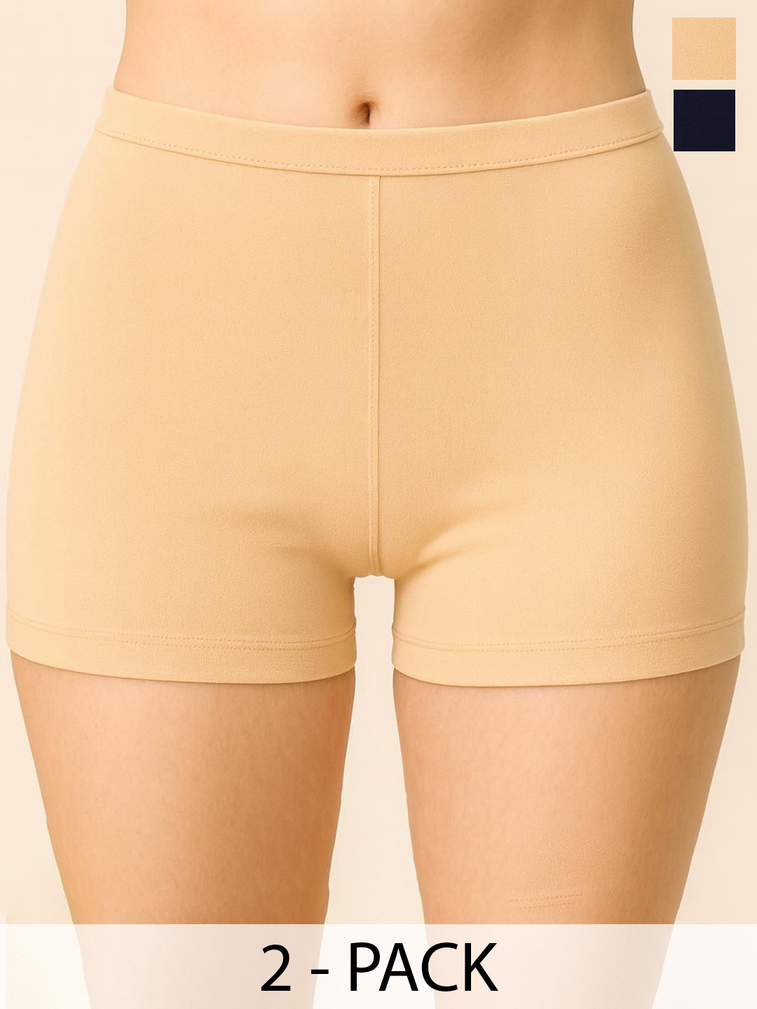 CKARFE Women Pack Of 2 Slim Fit Cycling Sports Shorts