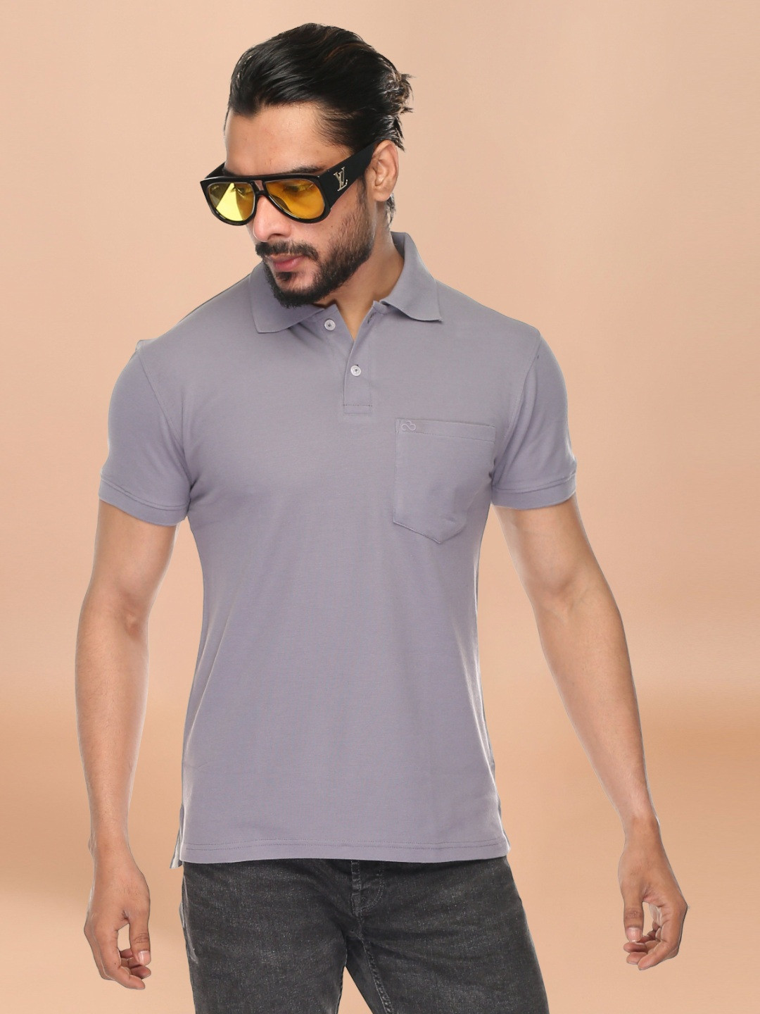SKYKNIT Cotton Polo Collar Pocket T-shirt