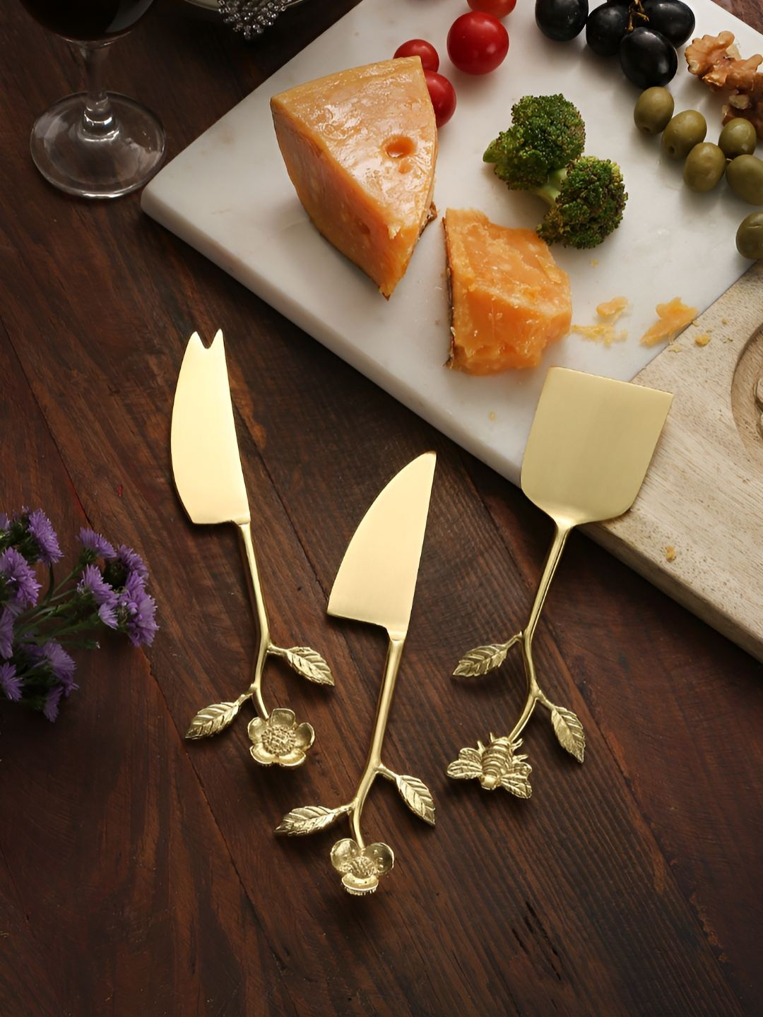 Revive Home Gold-Toned 3 Pcs Steel Cutlery Set