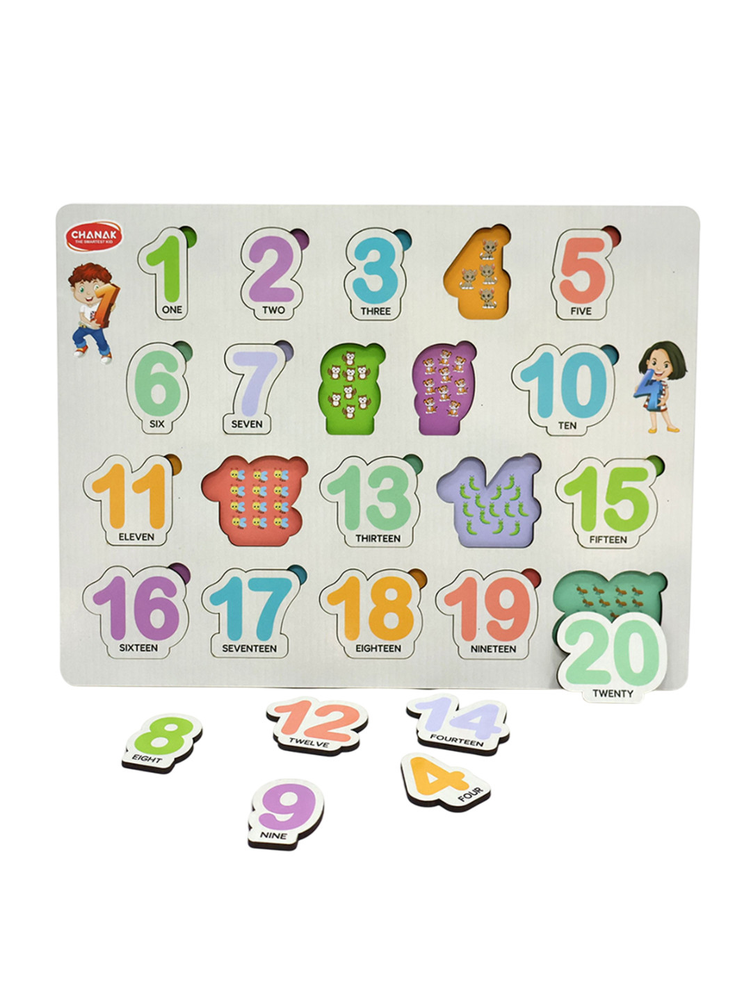 CHANAK Kids BPA Free Wooden Number Puzzle Skill Development Toy