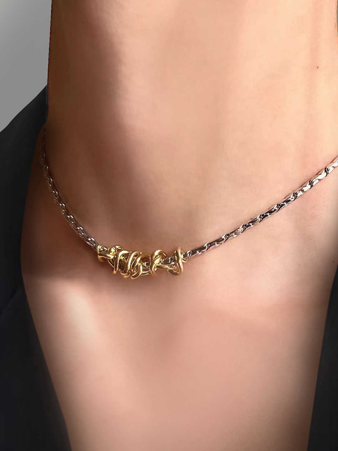 Peora Silver-Plated Twisted Minimal Necklace