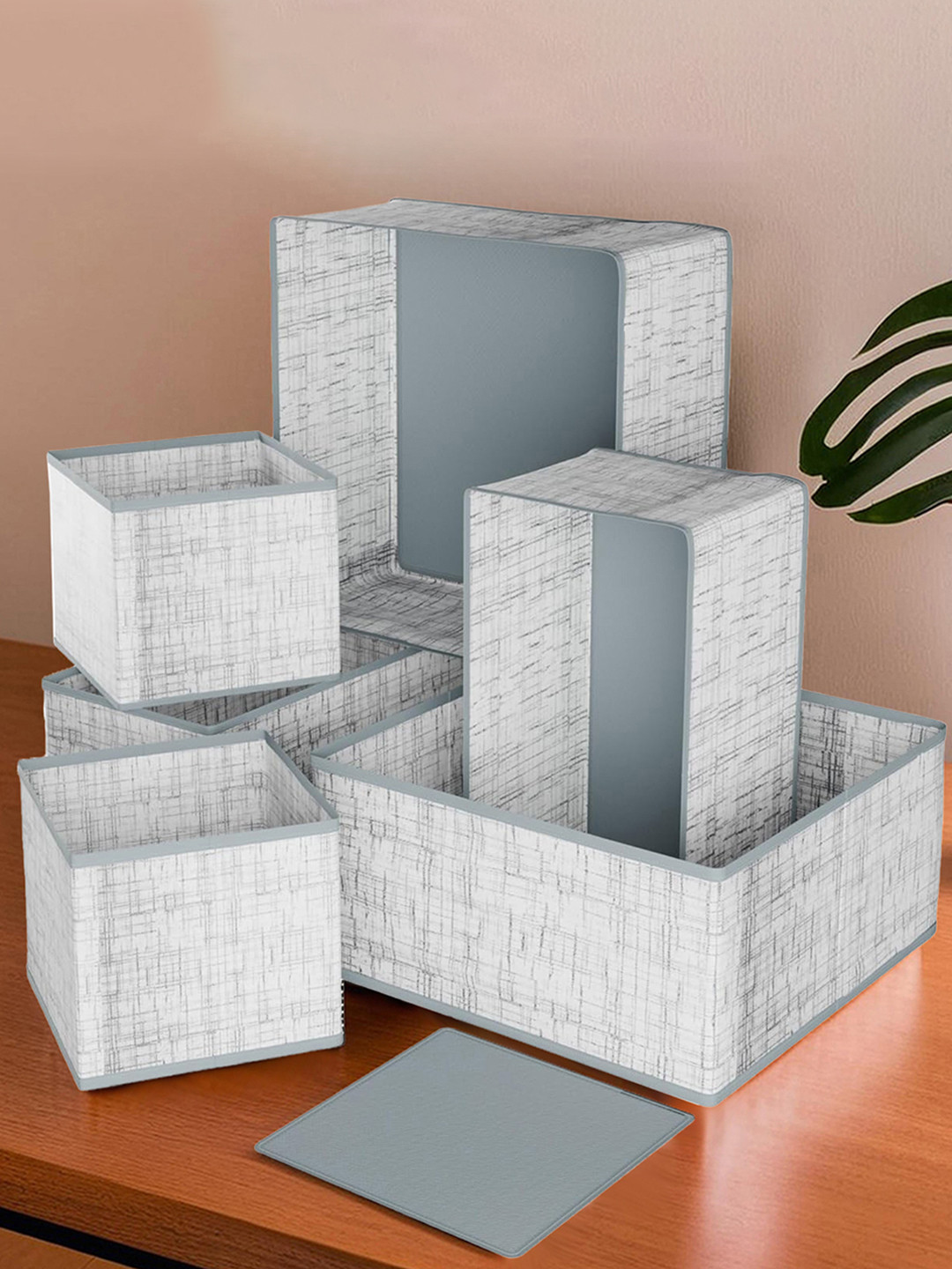 Kuber Industries 6 Pcs Foldable Drawer Wardrobe Organizer Clothes Storage Box Stationary