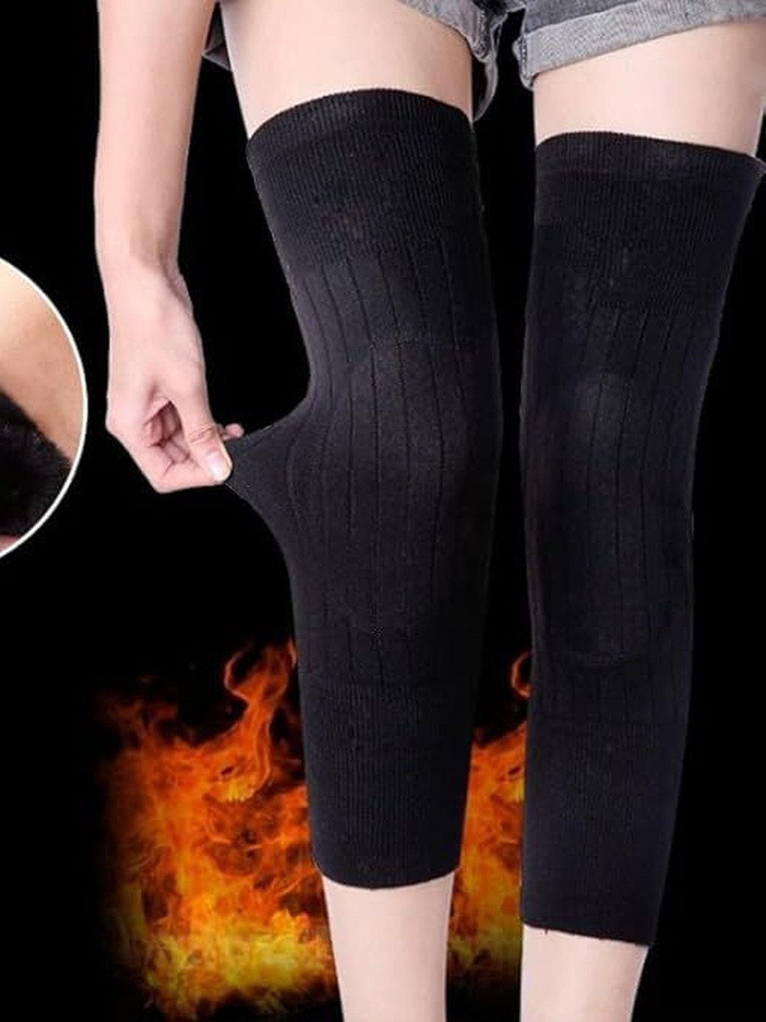 Eleg & Stilance Thermal Knit Knee Warmers with Soft Fleece Padding For Joint Support