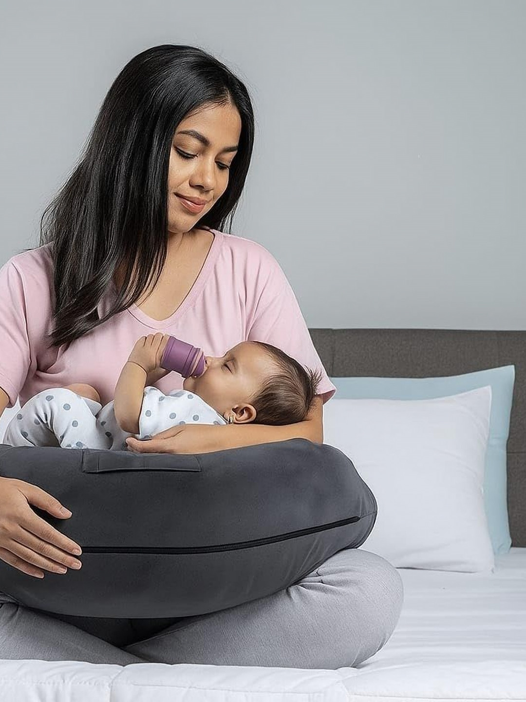 VRINDAKUL Grey Comfortable Sleep Pillow
