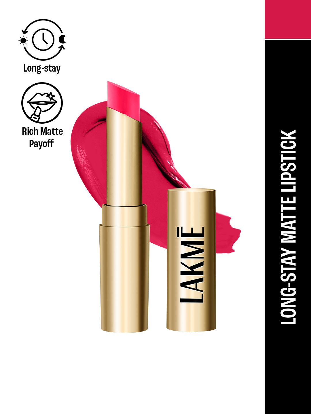 Lakme Unreal 3D Slim Matte Finish Bullet Lipstick For Glamorous Lips 3.6g - Romeo Red