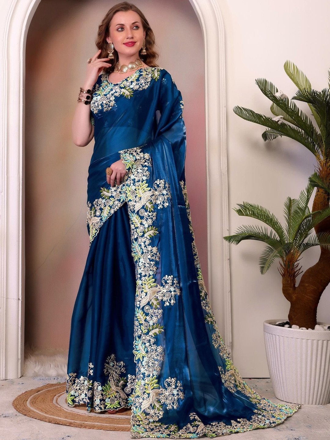 Mameraa Embroidered Border Saree