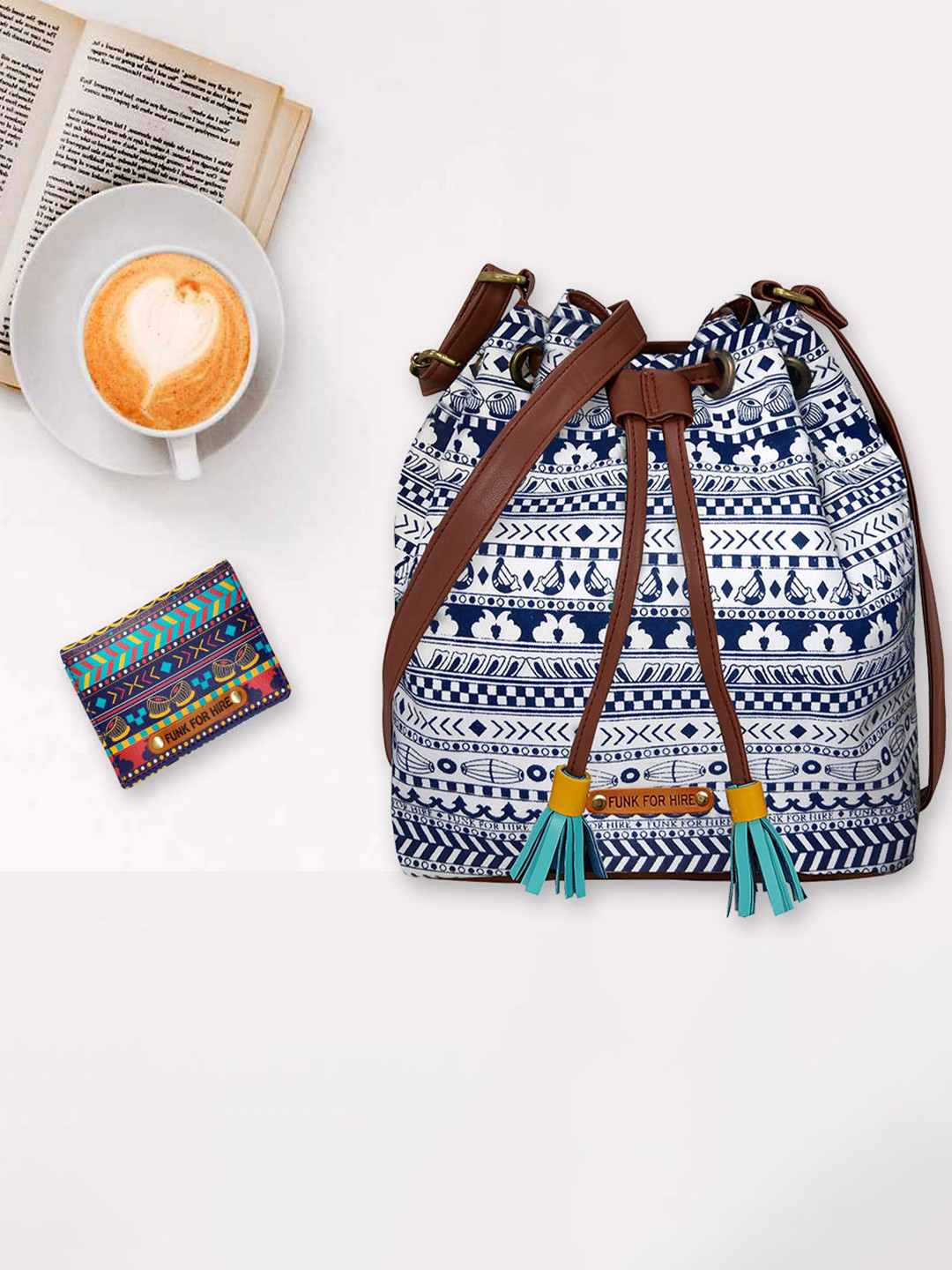 Funk For Hire Geometric Printed Bucket Sling Bag