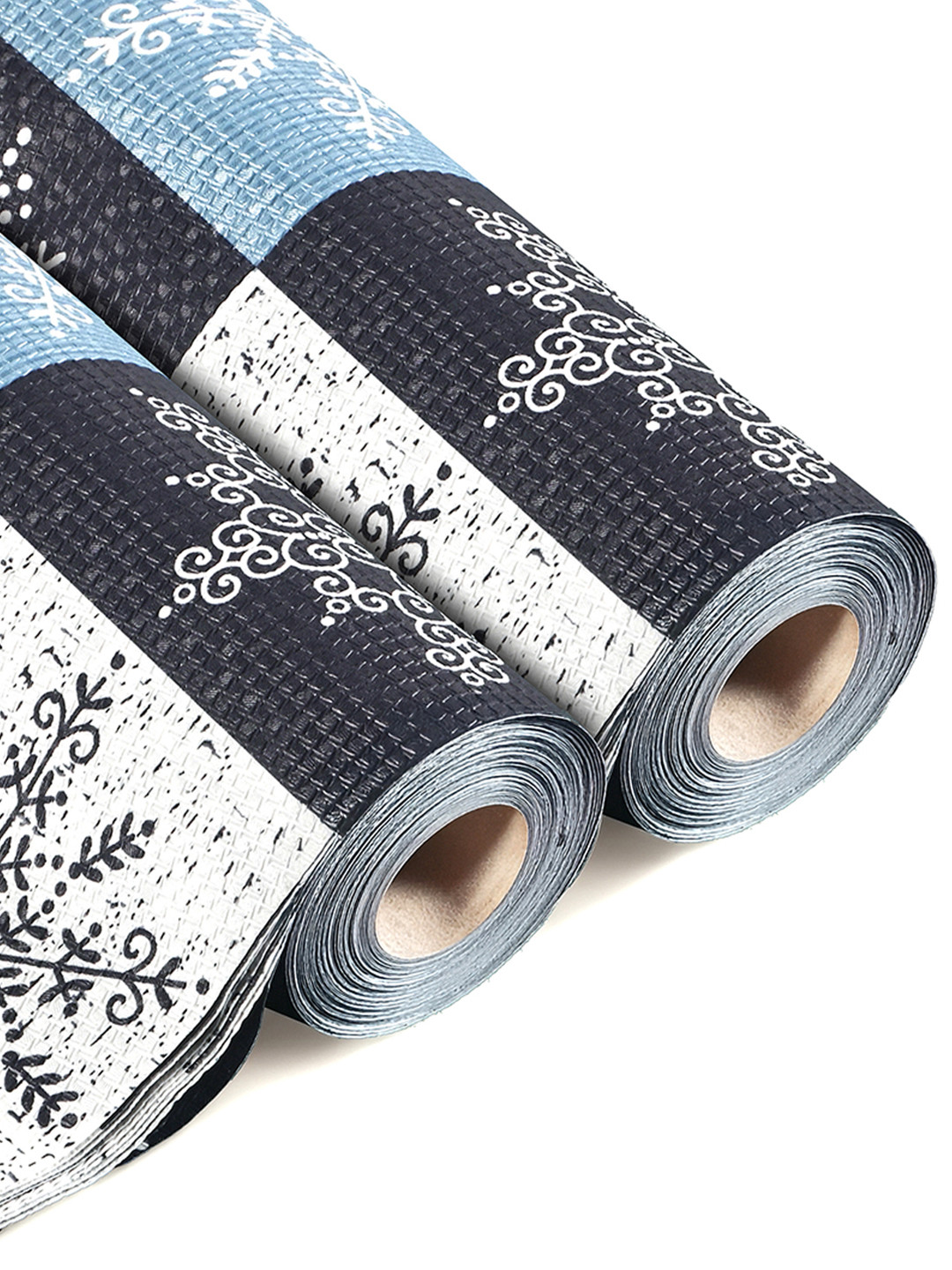 Kuber Industries Green & Blue 2 Pieces Star Design Shelf Liner Organisers