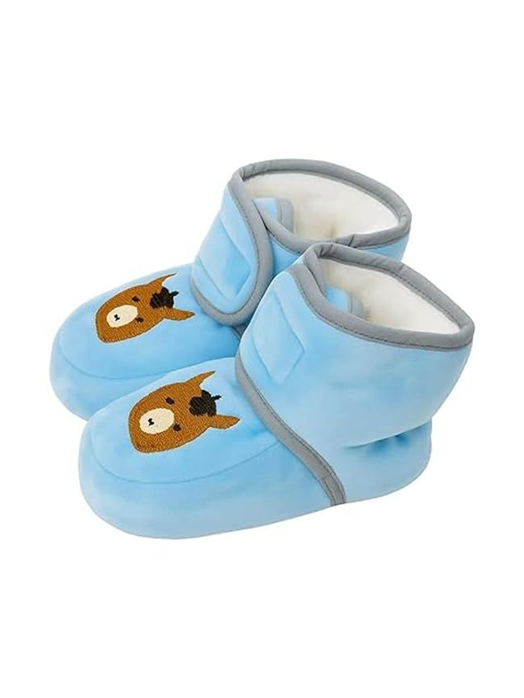 Eleg & Stilance Kids Bear Print Wool Blend Velcro Booties