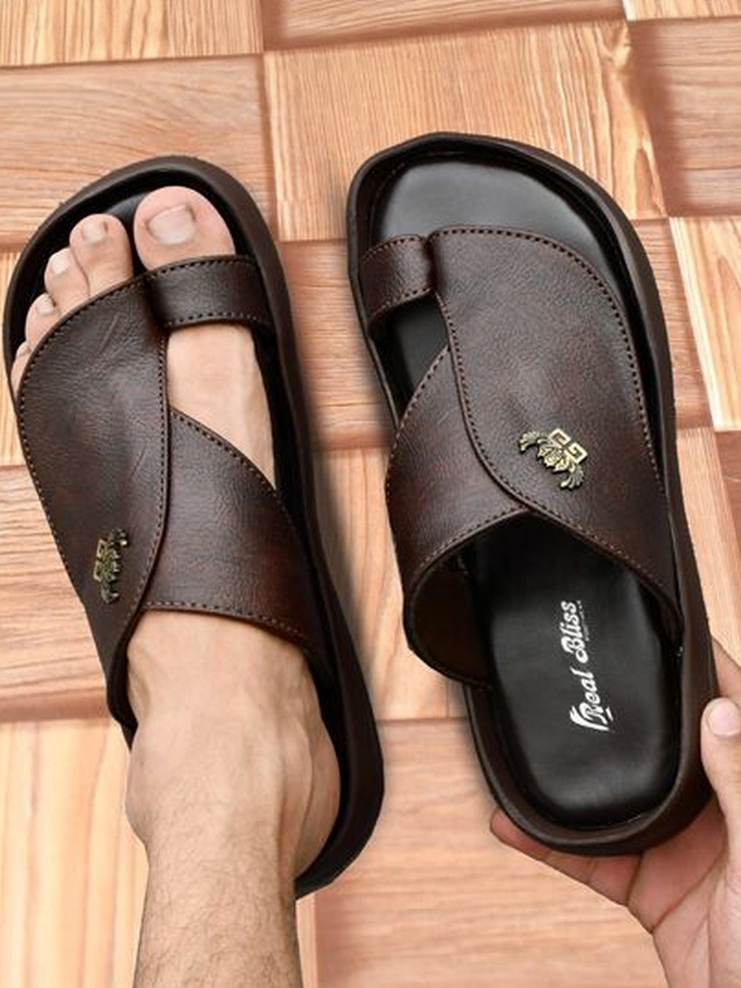 REAL BLISS FOOTWEAR Men Brown Formal Slipper
