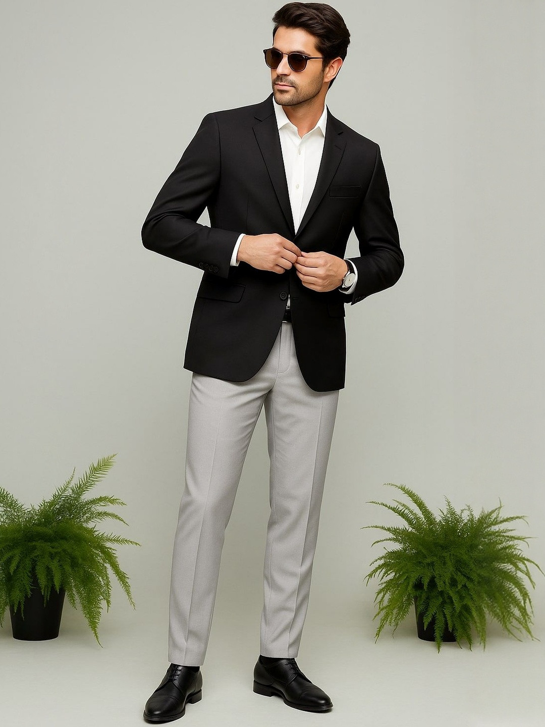 Manoxo Men Solid Polyviscose Blazers