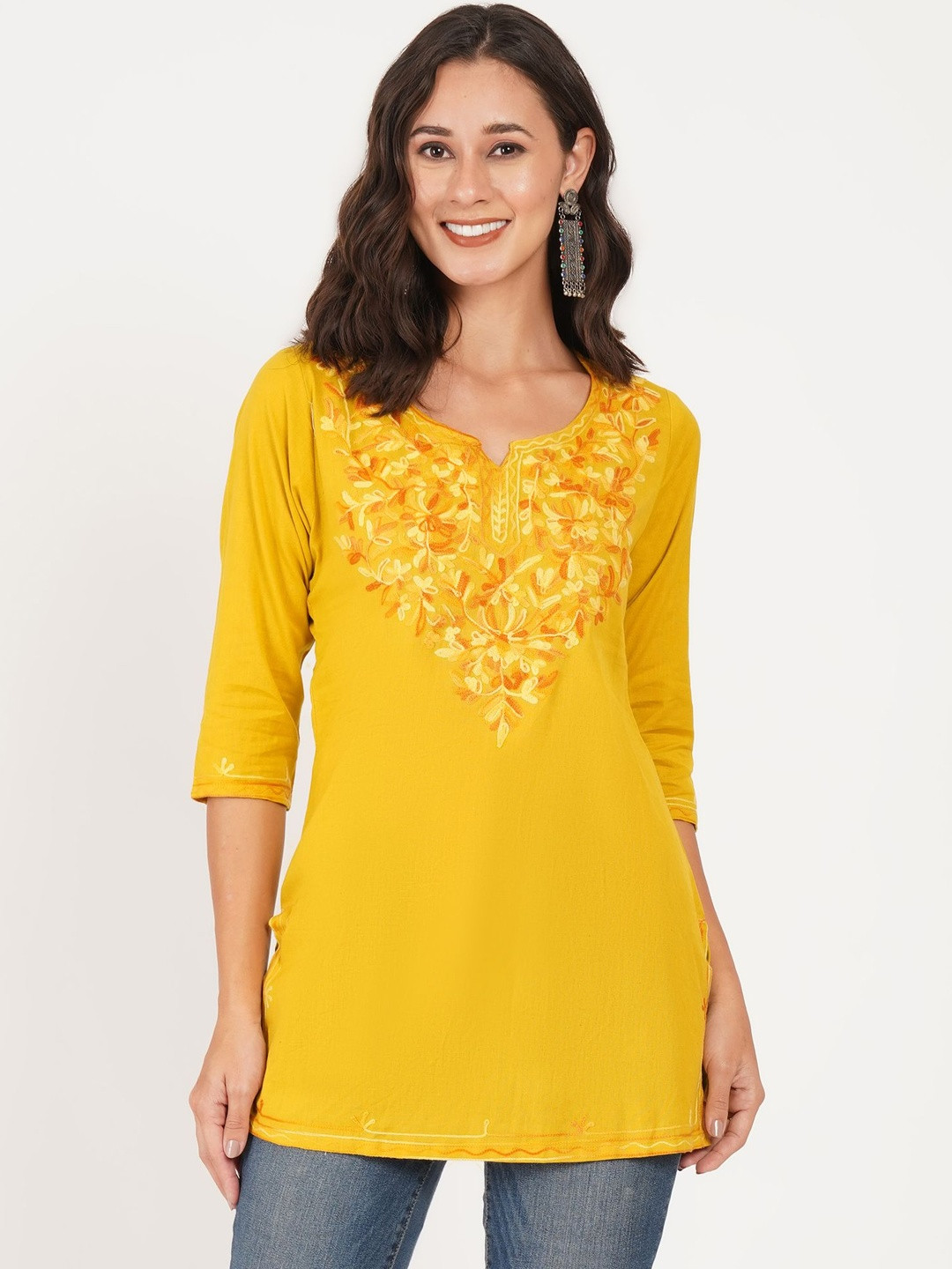 Ethic Glance Women Cotton Embroidered A-Line Kurtas