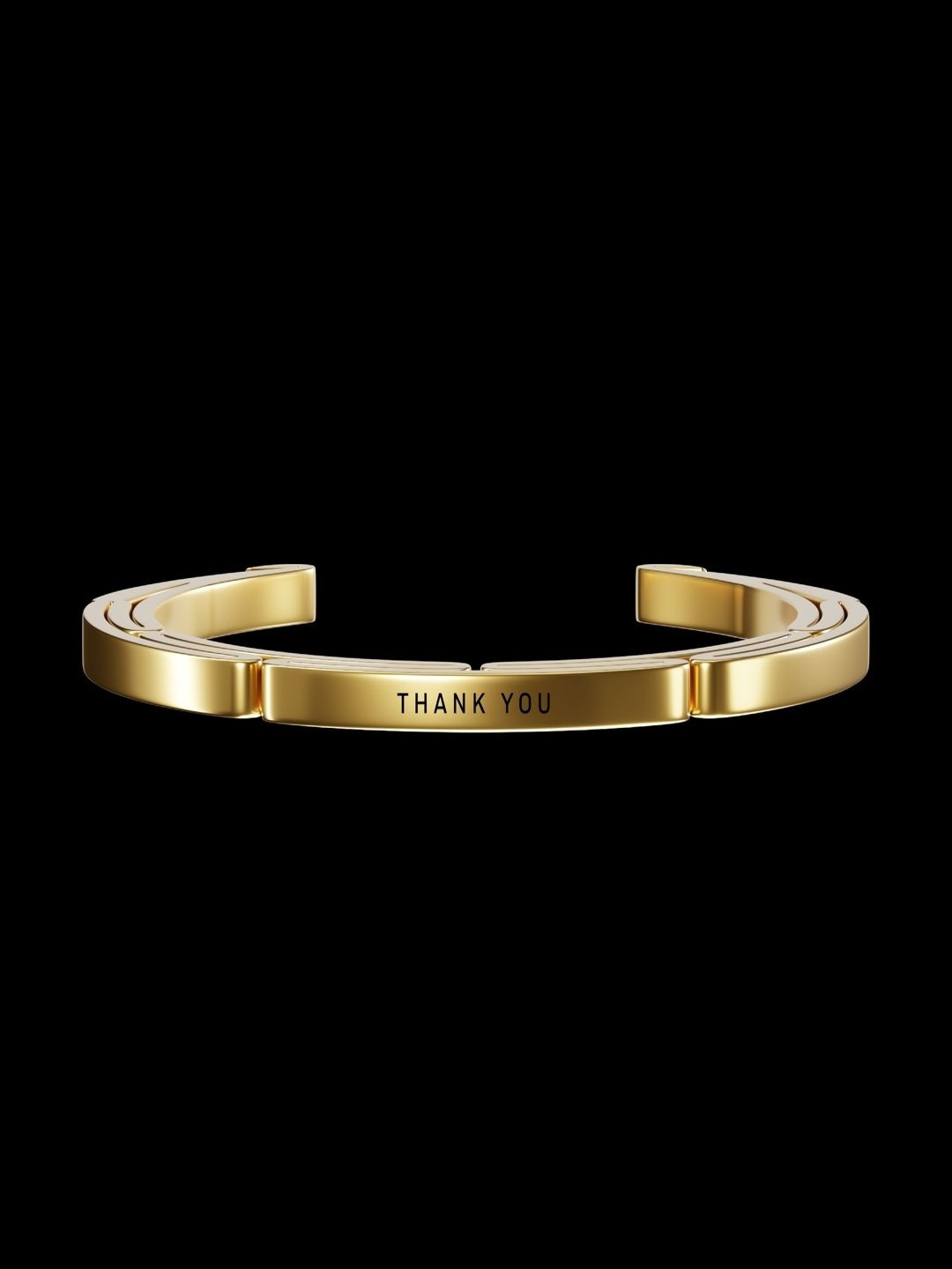 Etchcraft Emporium Gold-Plated THANK YOU Engraved Kada Bracelet