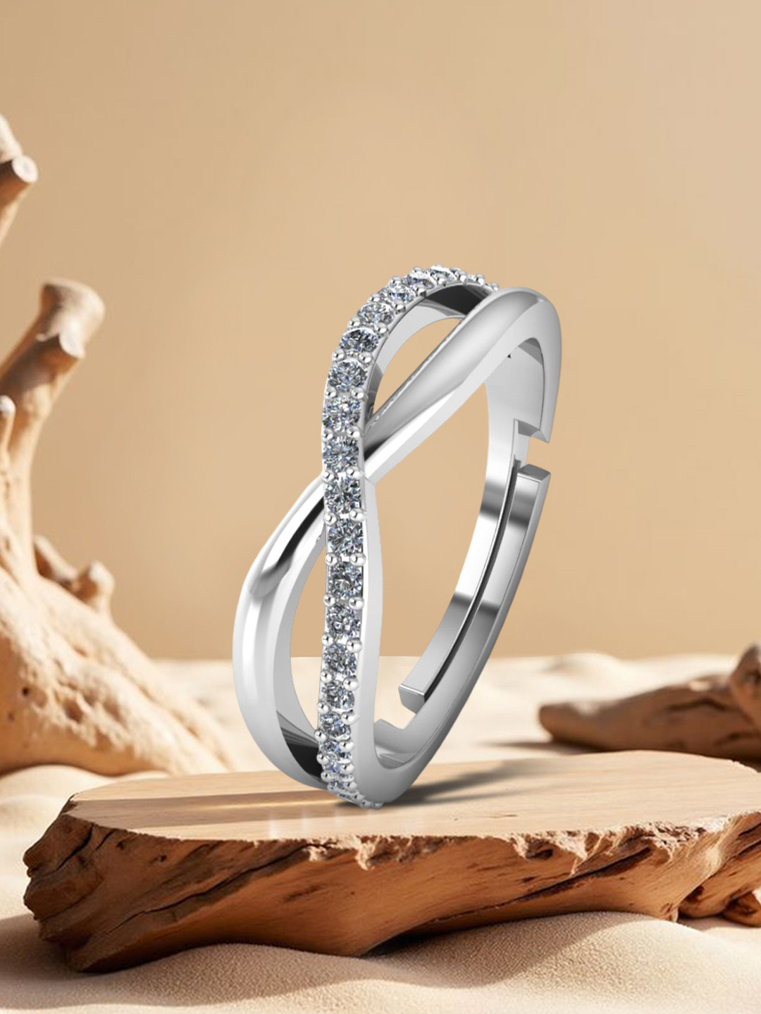 MISS HIGHNESS Women 925 Silver Adjustable Infinity Ring