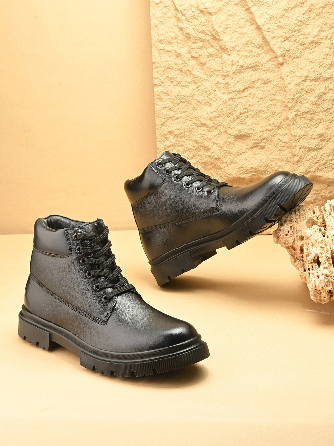 AfroJack Men Lace Up Chunky Boots