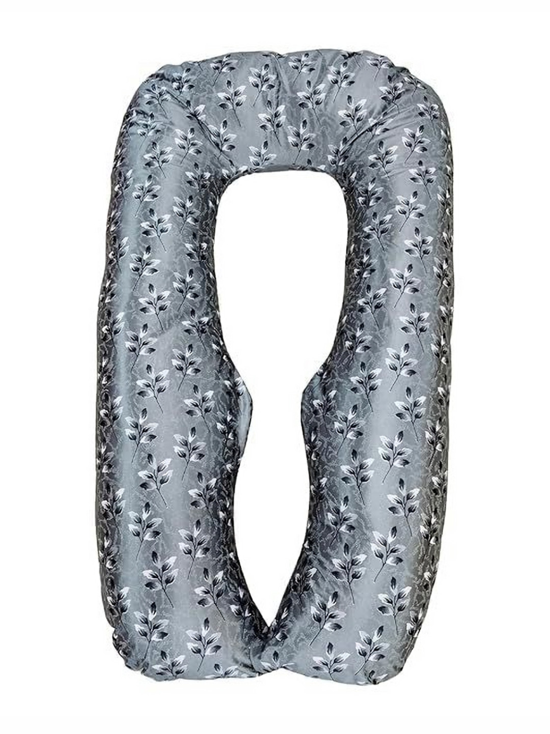 VRINDAKUL Grey And White Abstract C-Shape Extra Soft Sleep Pillow