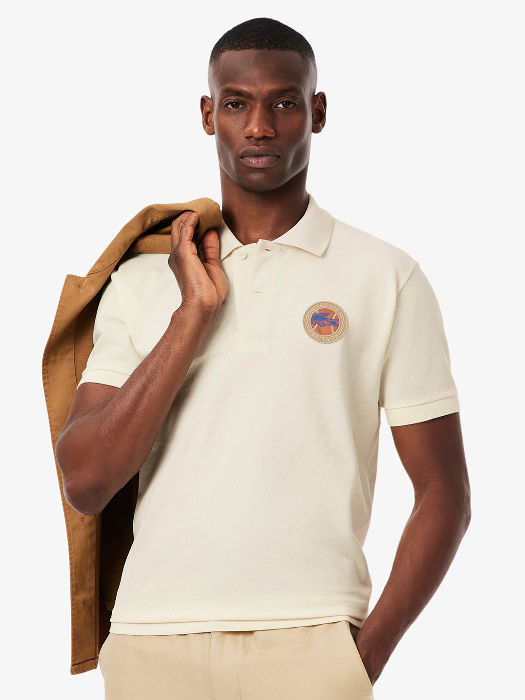 Lacoste Brand Logo Polo Collar Pure Cotton T-shirt