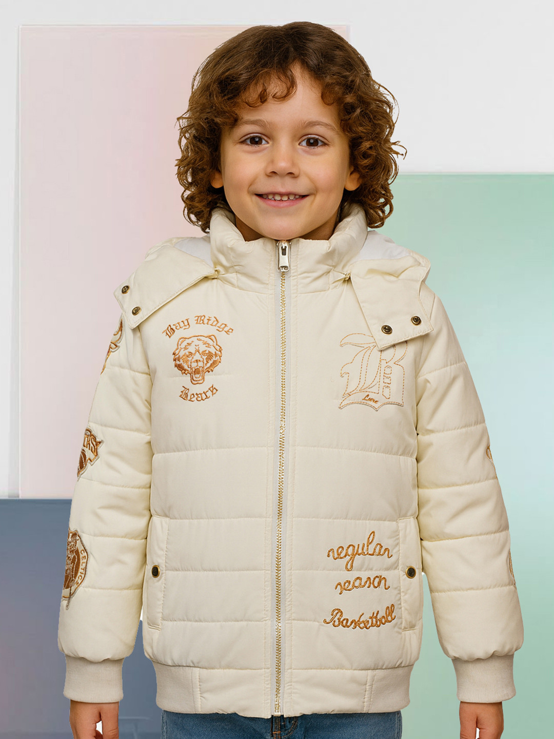 LURE JUNIOR Boys Embroidered Puffer Jacket