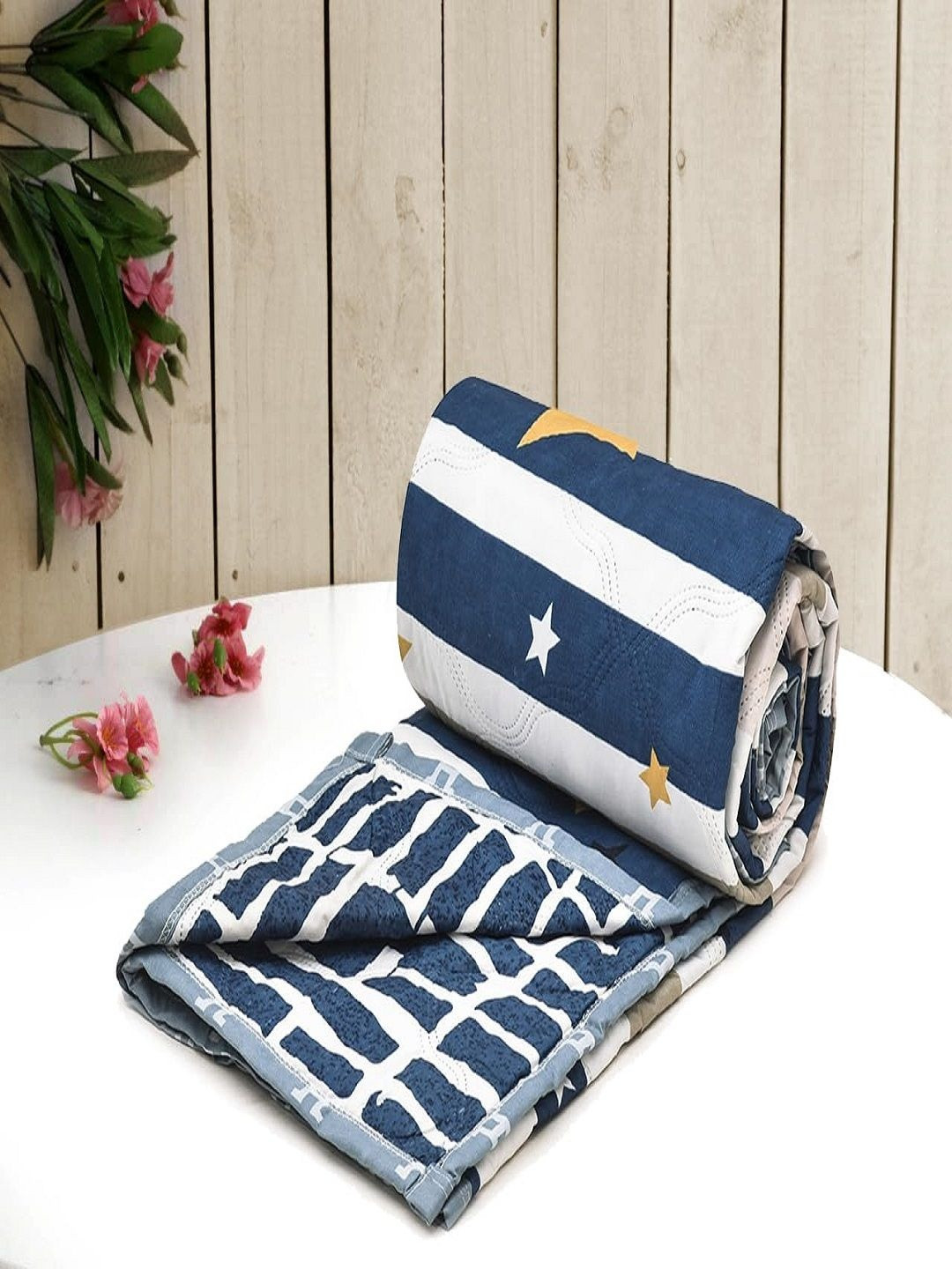 Myntra Elegant Homes Cream-Coloured Microfiber Comforter