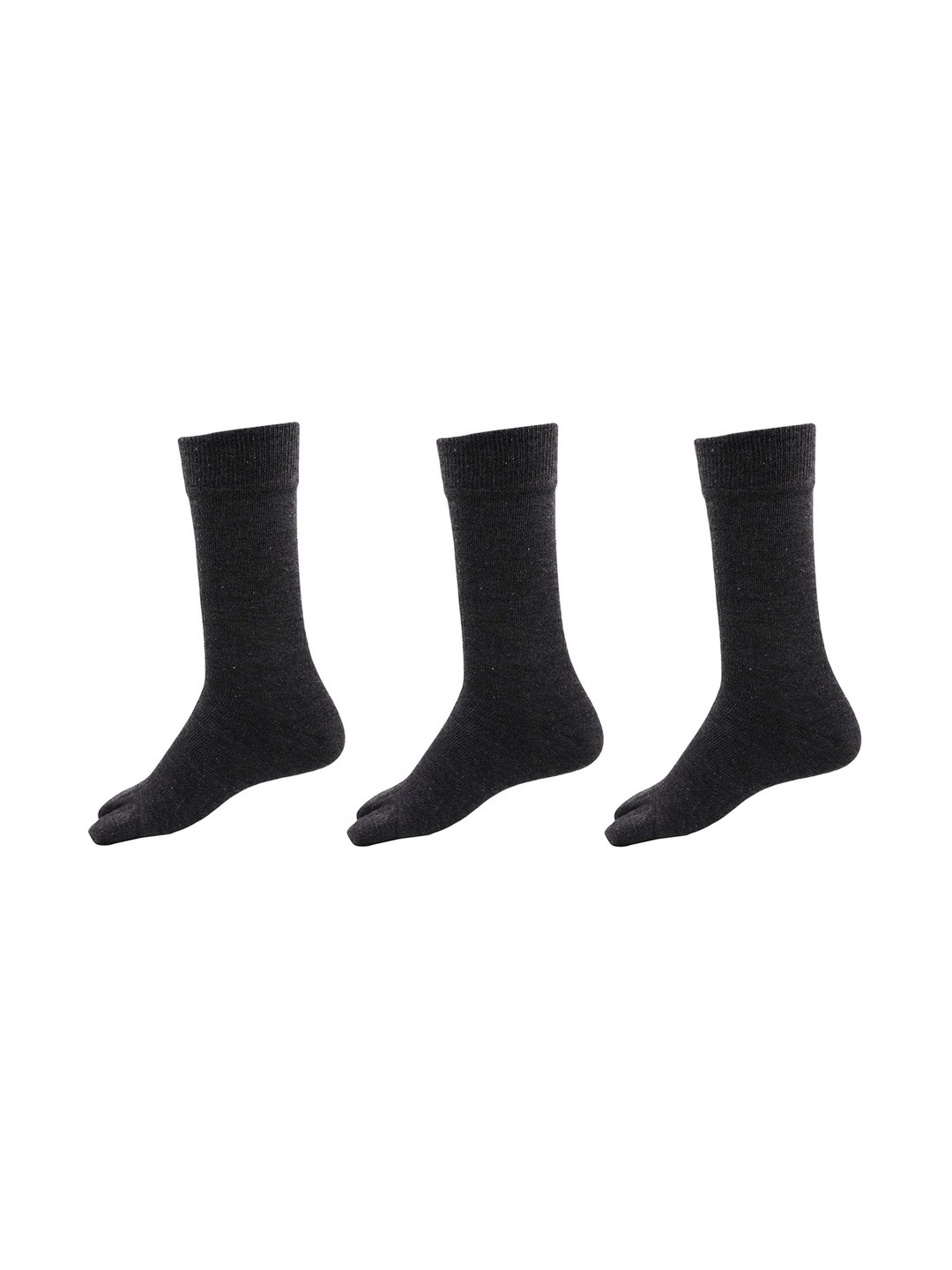 Akeeta Women Dark Grey Pack Of 3 Cotton Solid Full Length Socks