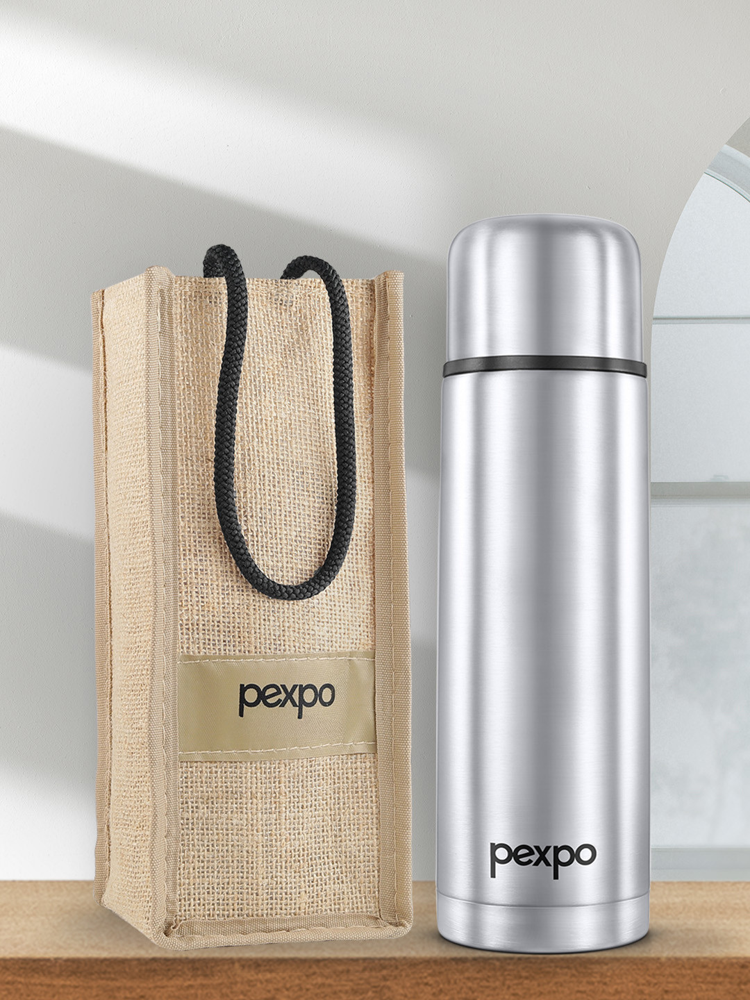 Pexpo FLAMINGO Silver Stainless Steel BPA Free Flask - 750ml