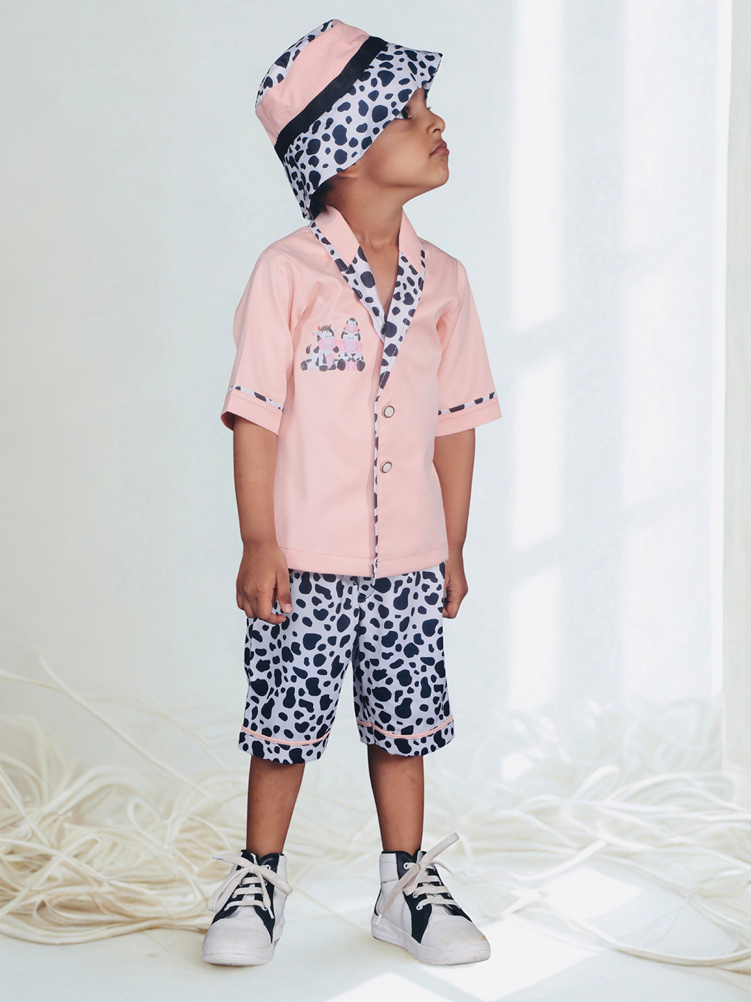 BAYA COUTURE Boys Printed Party Shirt with Shorts