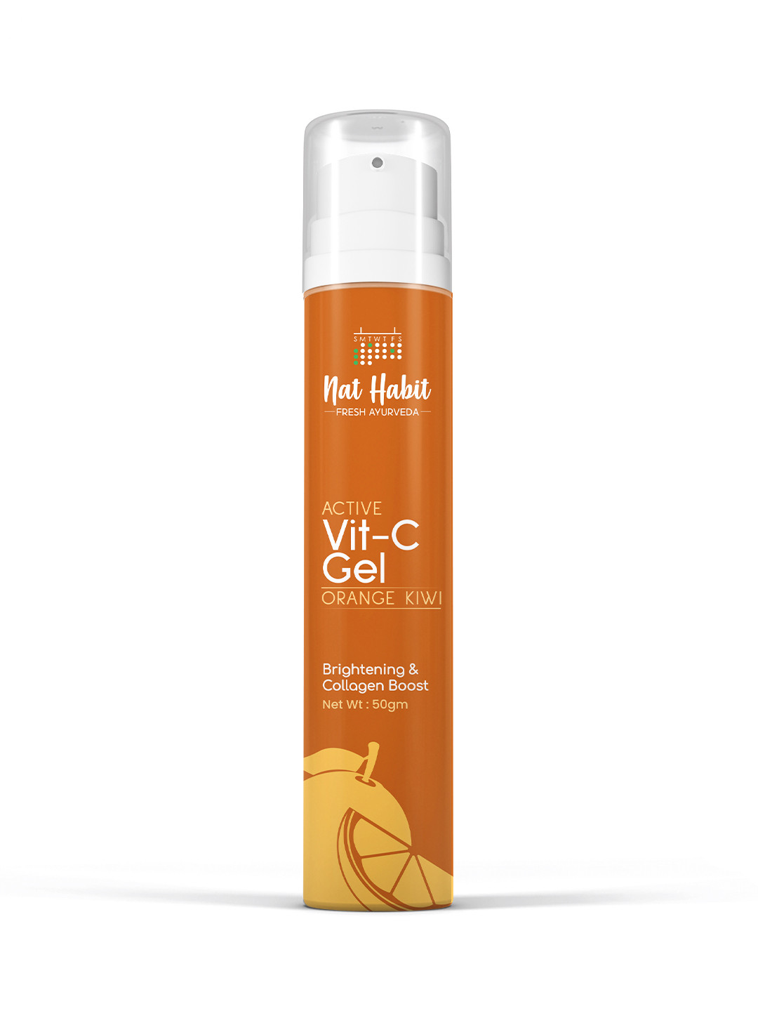 Nat Habit Orange Kiwi Vit-C Face Gel for Brightening, Collagen Boost & UV Protection - 50g