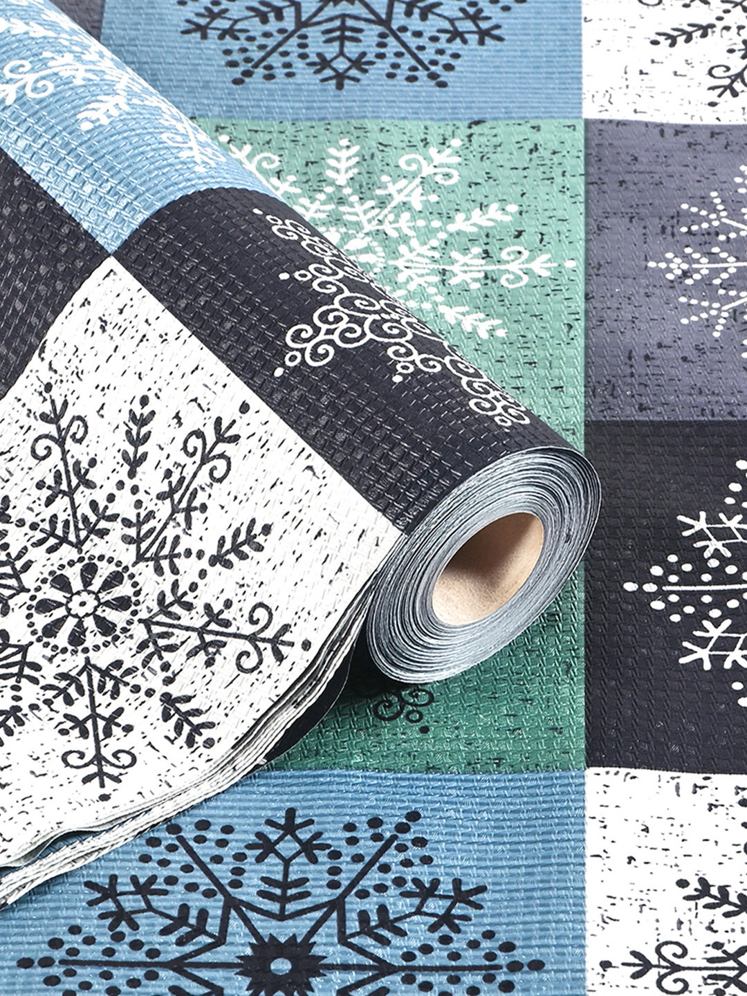 Kuber Industries Green & Black Star Design Shelf Liner Organiser