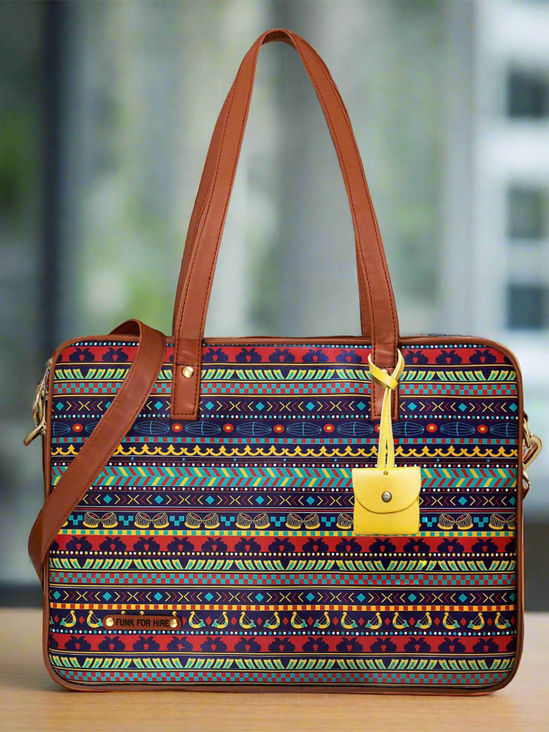 Funk For Hire Women Printed PU Laptop Bag