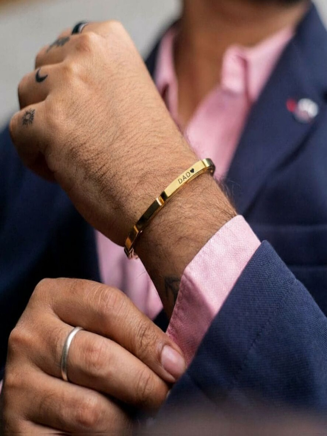 Etchcraft Emporium Unisex Gold-Plated Pre-Engraved Zeus Shakti Kada Bracelet