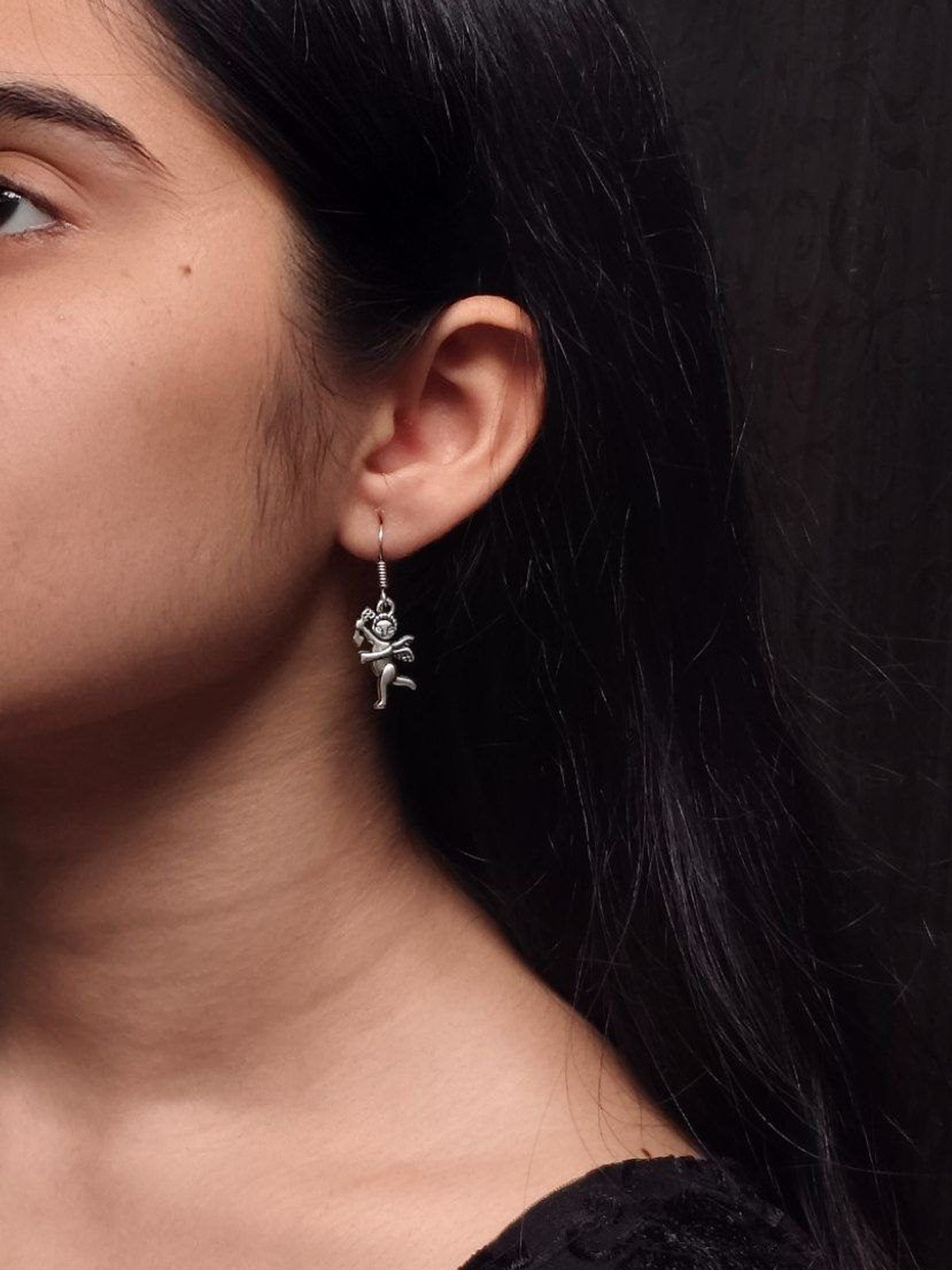 Hardin Style Oxidised Drop Earrings in Hook Style