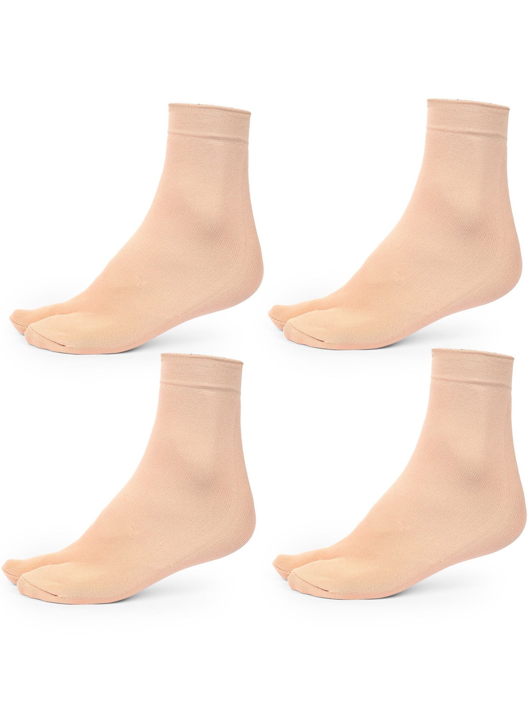 Kolor Fusion Women Pack of 4 Beige Ankle Length Socks