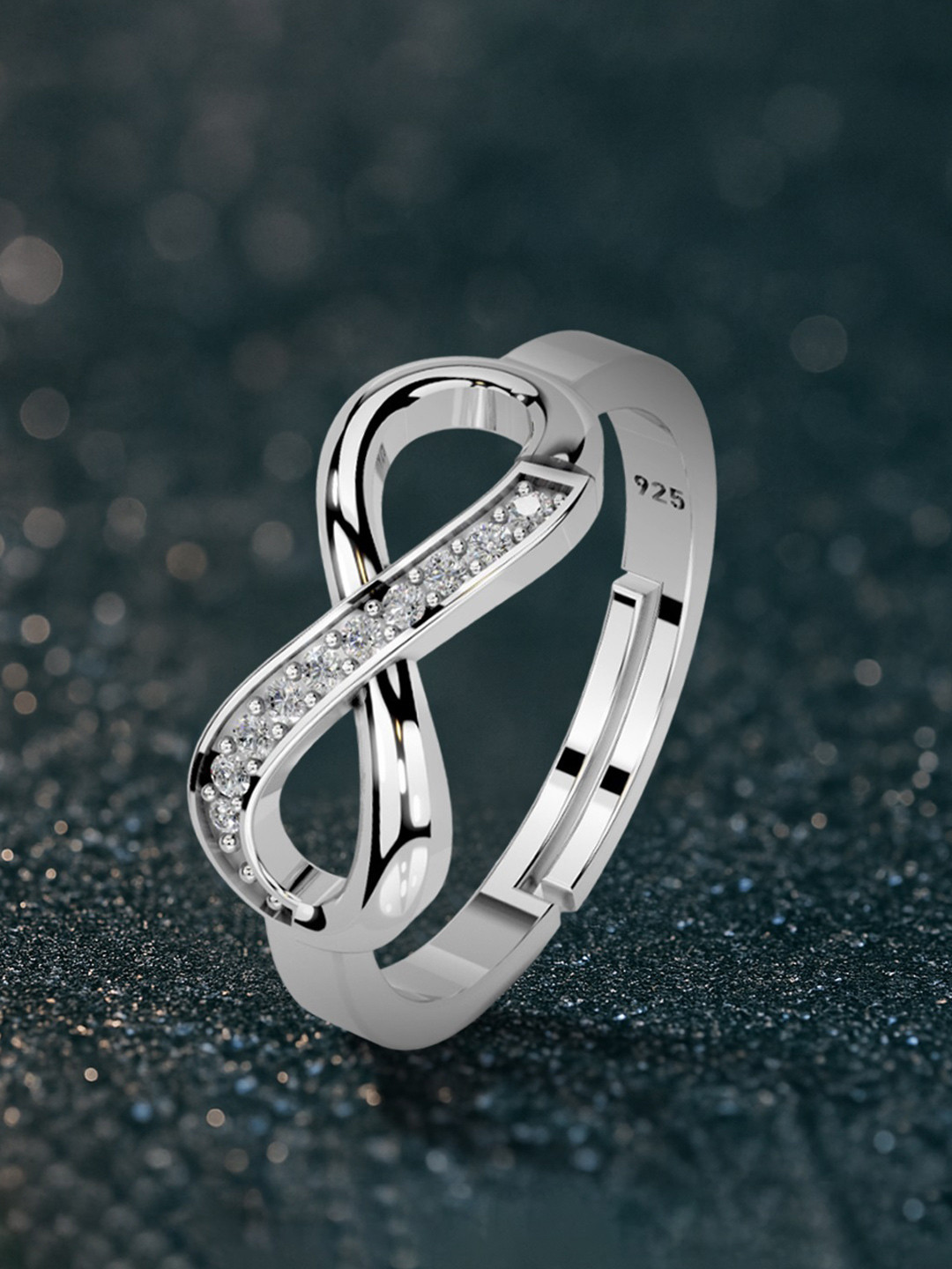 MISS HIGHNESS Women Silver Infinity Adjustable Ring