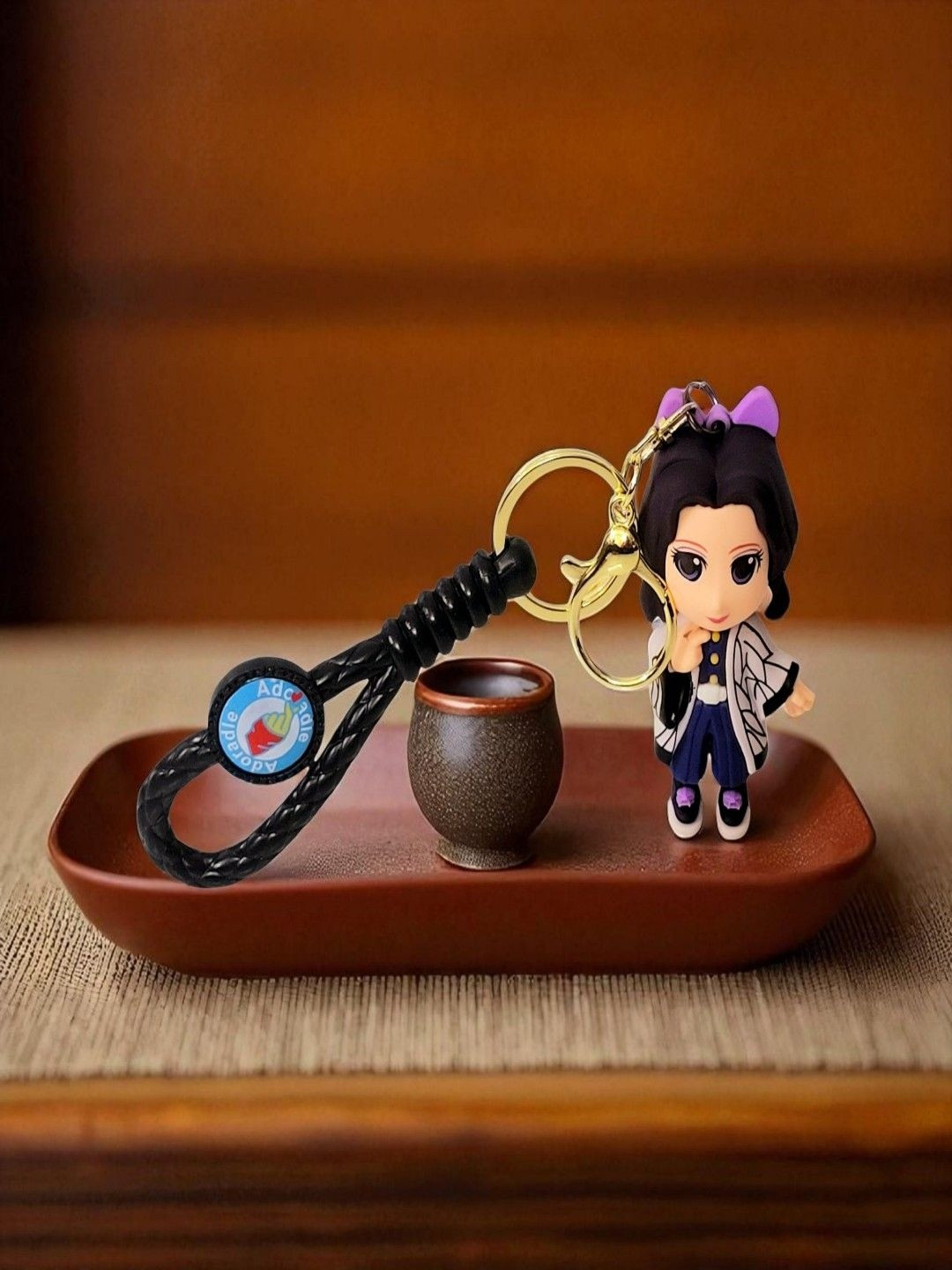 ADOREAL Unisex Purple Demon Slayer Keychain And Keyring