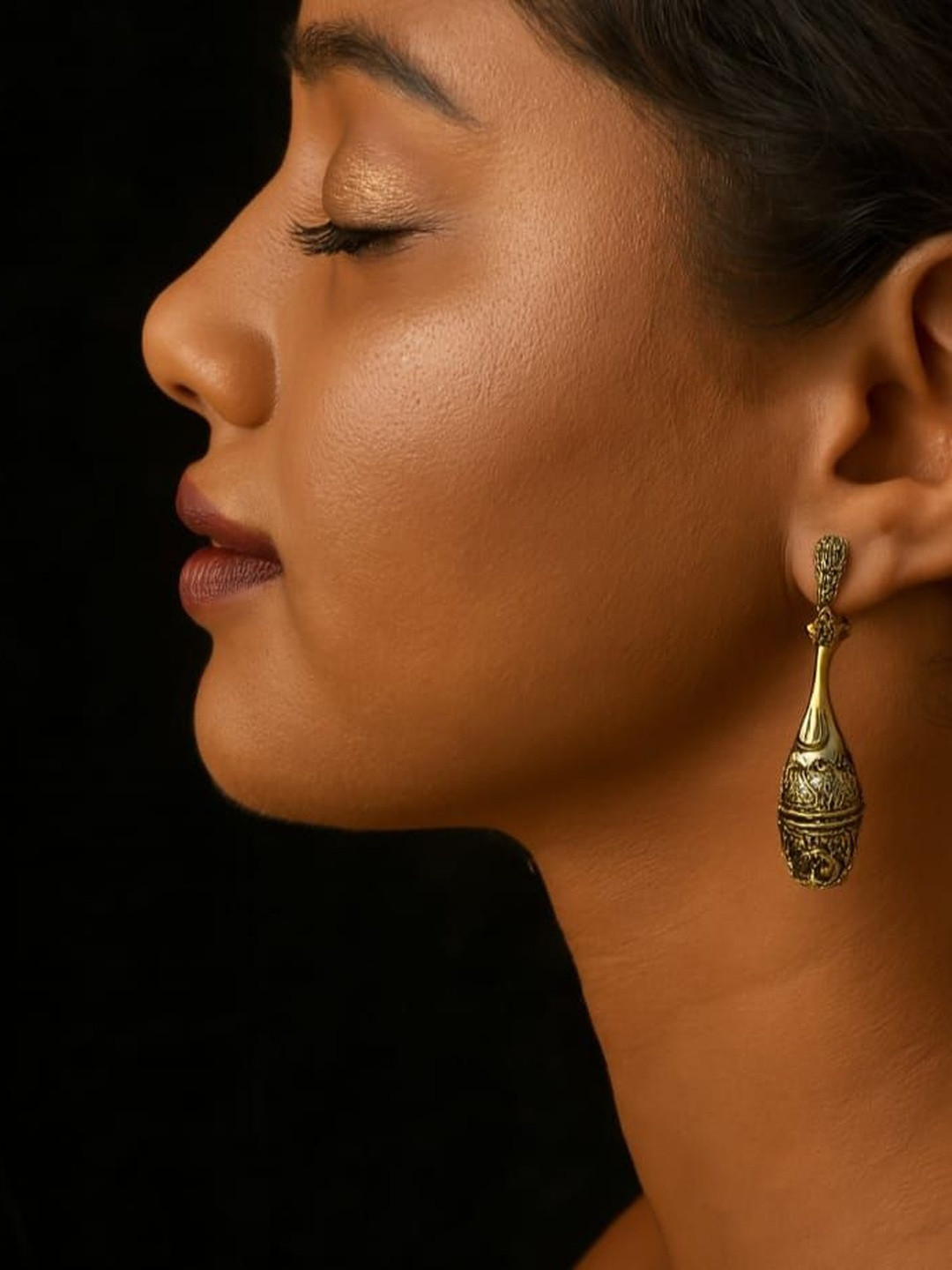 NEW AMBAJI ART JEWELLERY Women Brass Oxidised Lightweight Earrings