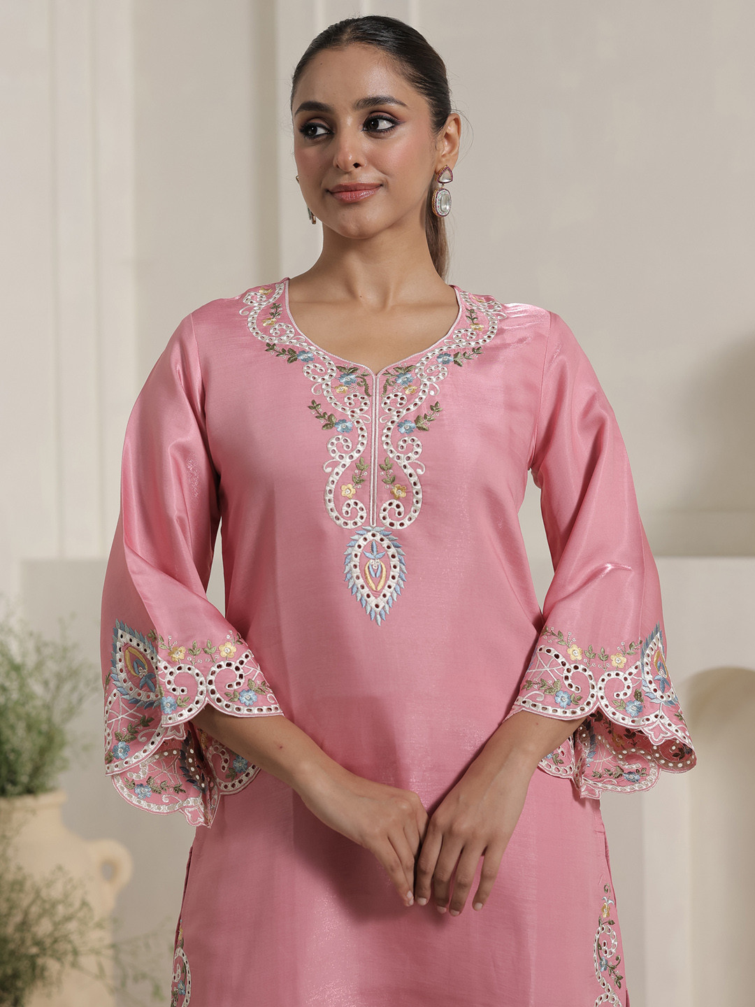 Indo Era Women Embroidered Kurta & Trouser Co-Ord Set