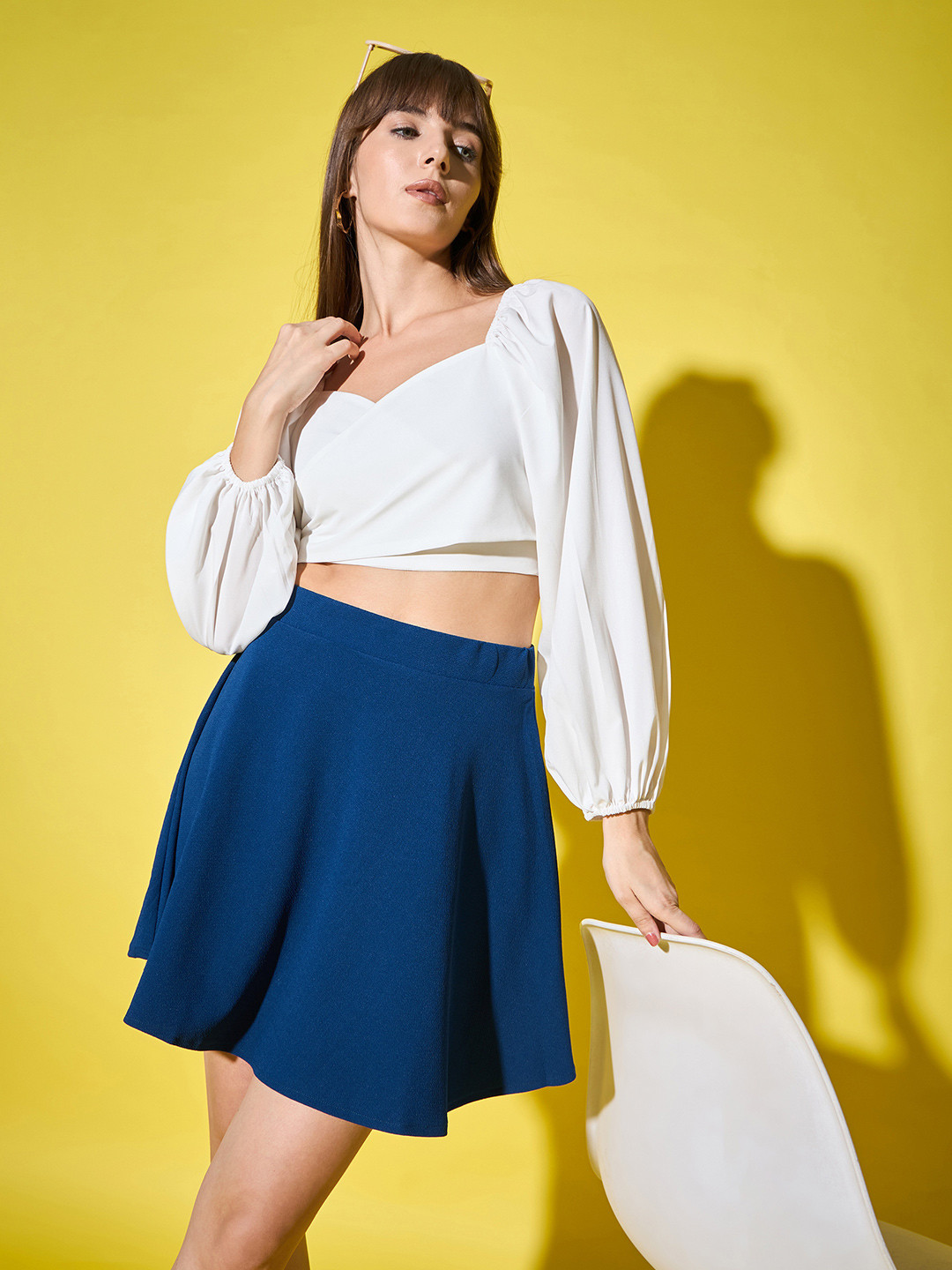 IQOA Women Flared Mini Skater Skirt