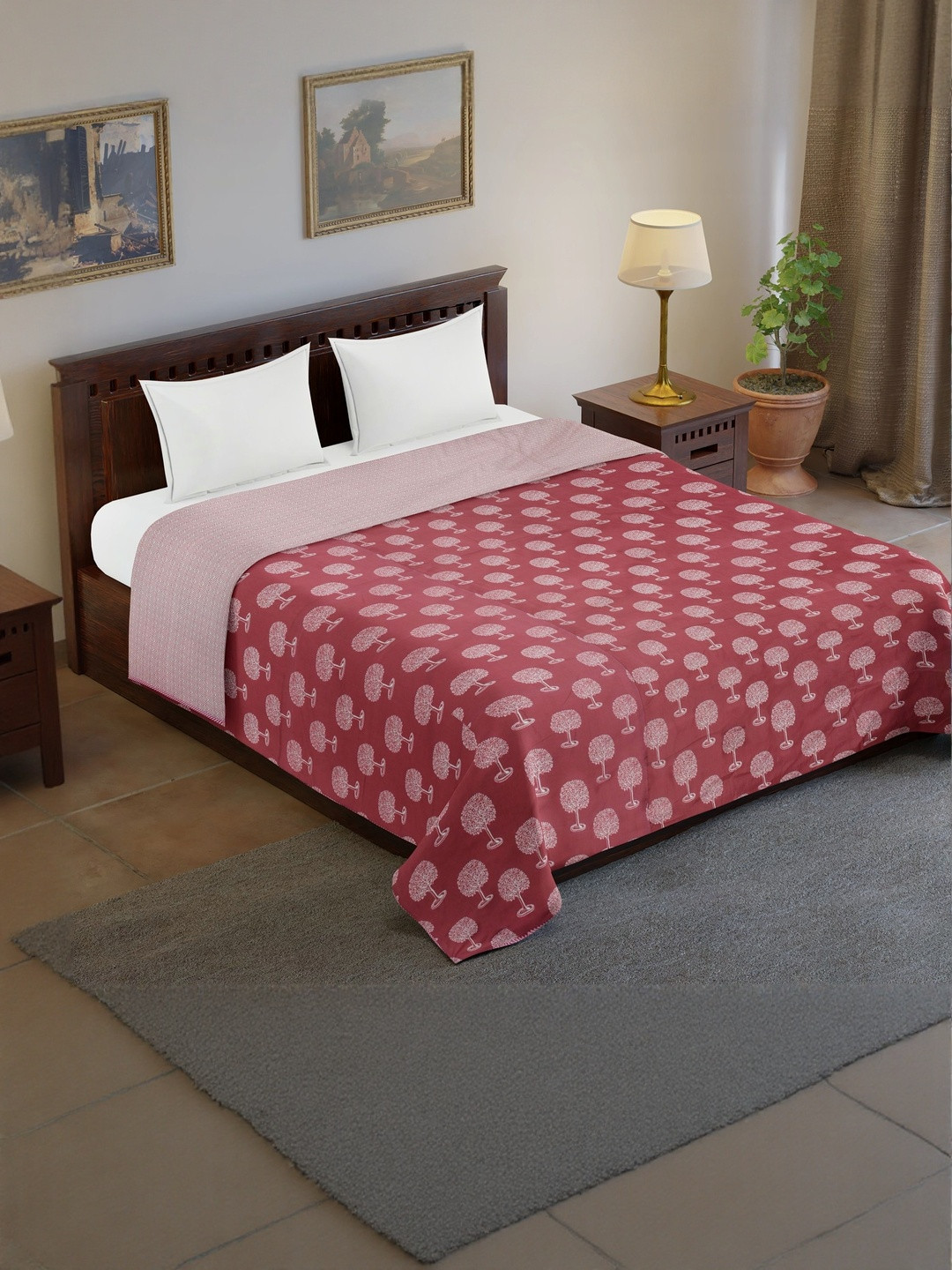 Anadhika Red Floral AC Room 210 GSM Dohar