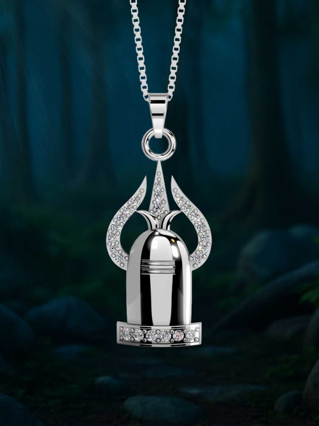 MISS HIGHNESS 92.5 Sterling Silver Rhodium-Plated CZ Studded Contemporary Pendants