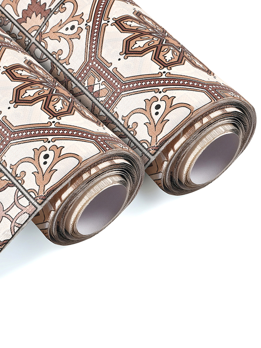 Kuber Industries Brown & White 2 Pieces Star Design Shelf Liner Organisers